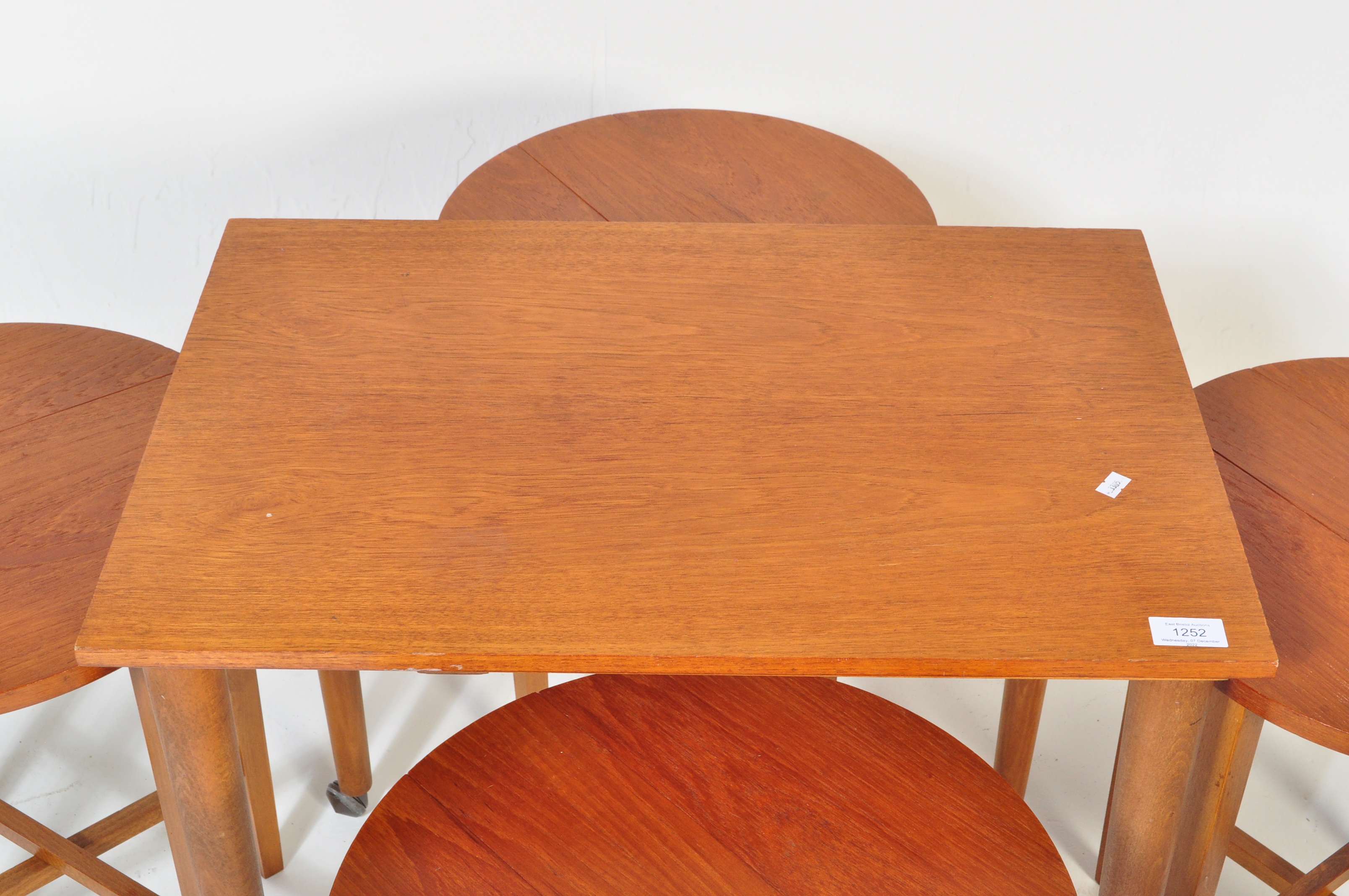 POUL HUNDEVAD - 1960S TEAK DROP LEAF NEST OF TABLES - Image 5 of 5