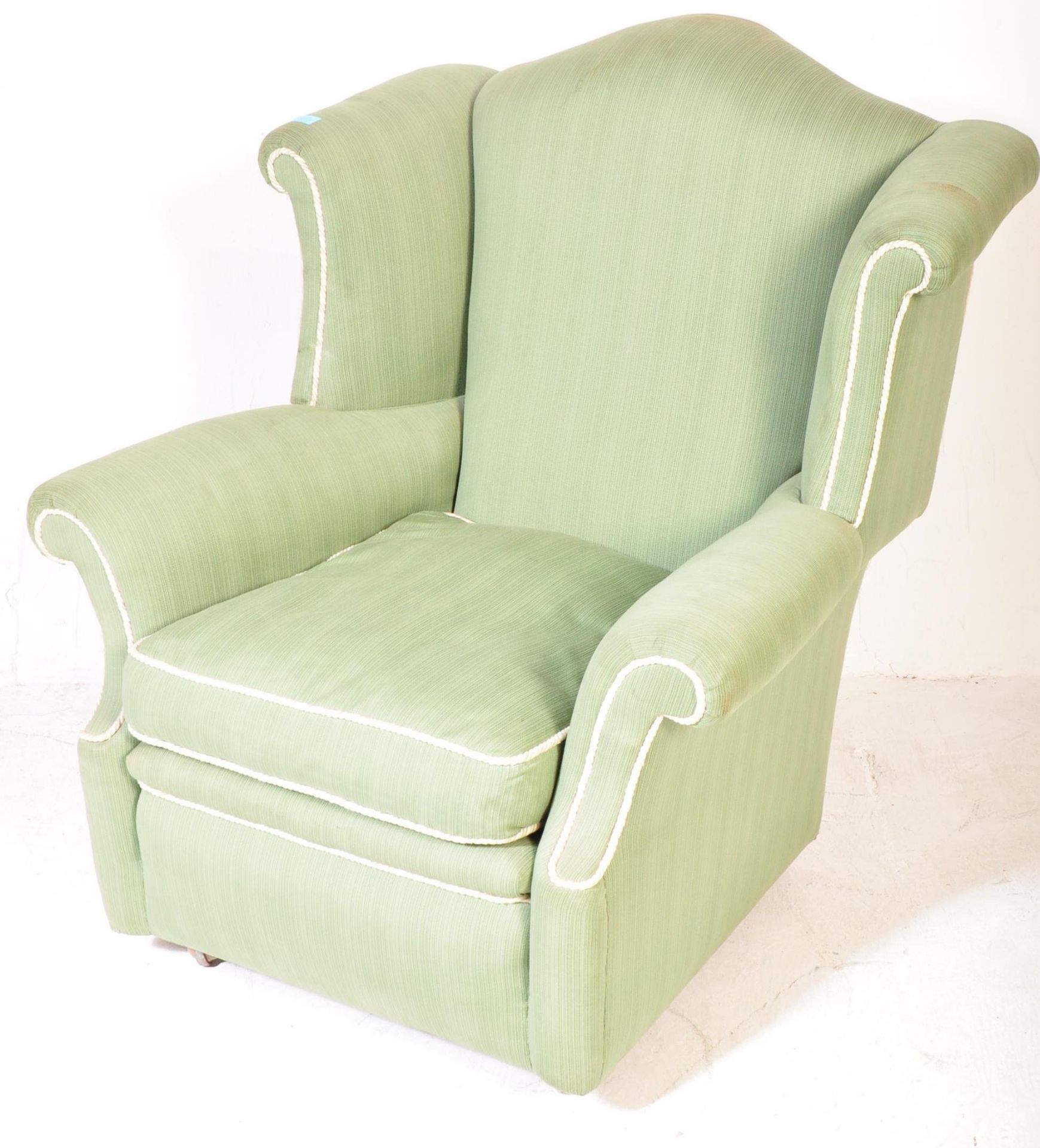 RETRO MID 20TH CENTURY UPHOLSTERED WINGBACK ARMCHAIR - Image 2 of 7