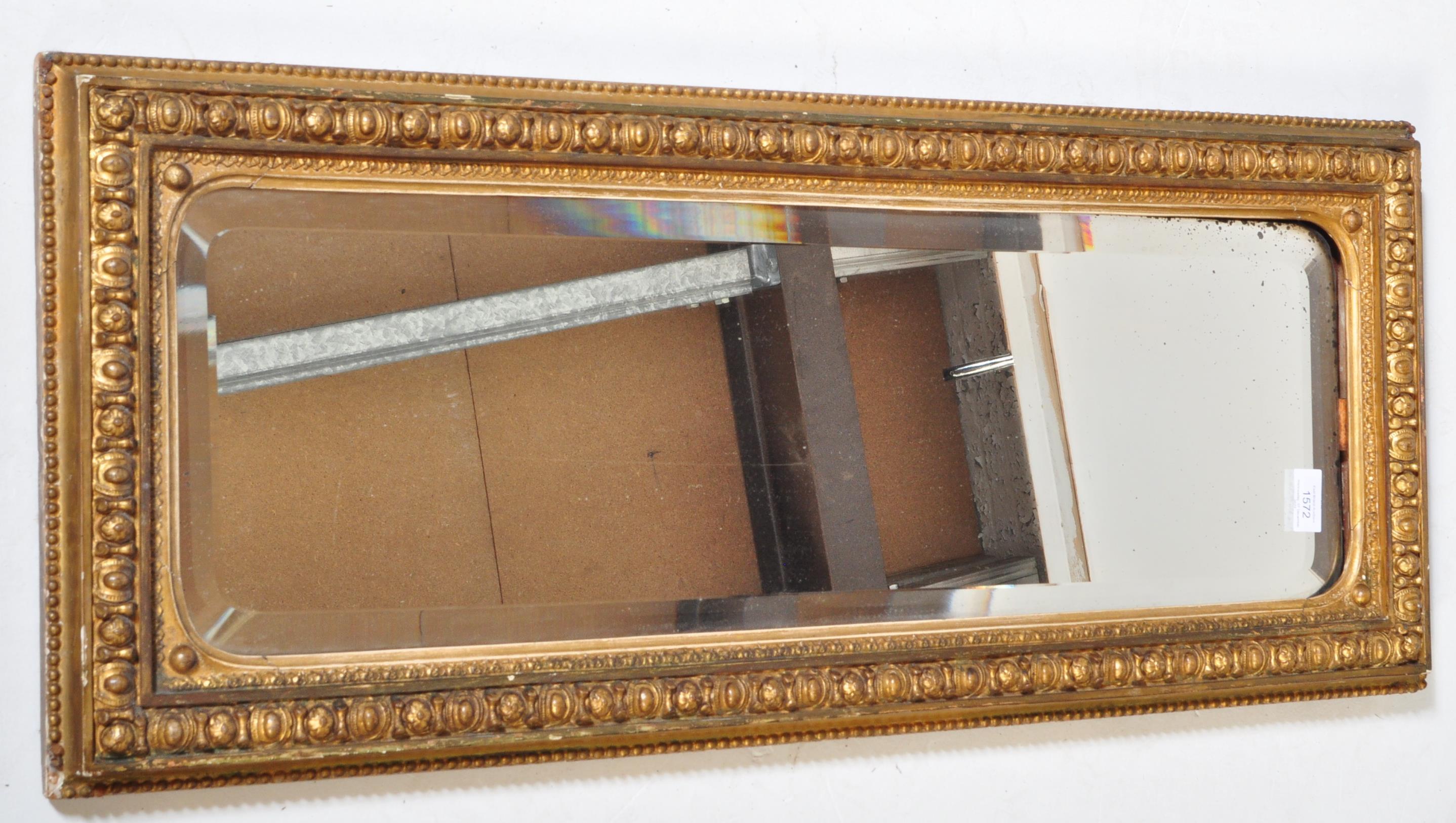 19TH CENTURY VICTORIAN GILT WOOD & GESSO WALL MIRROR - Image 2 of 4