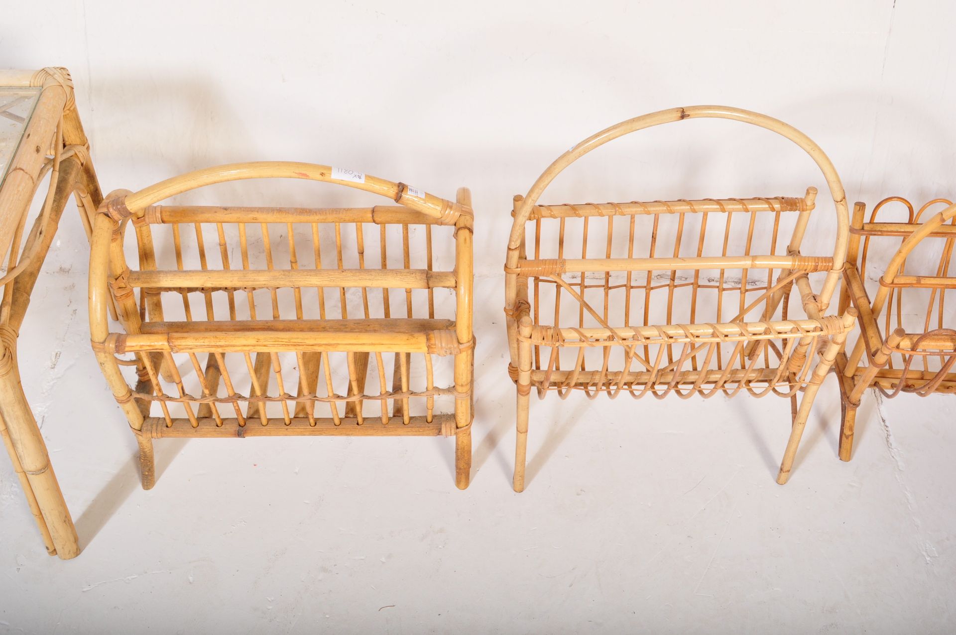 ASSORTMENT OF 1970S BAMBOO - SIDE TABLE - MAGAZINE RACK - Image 4 of 5