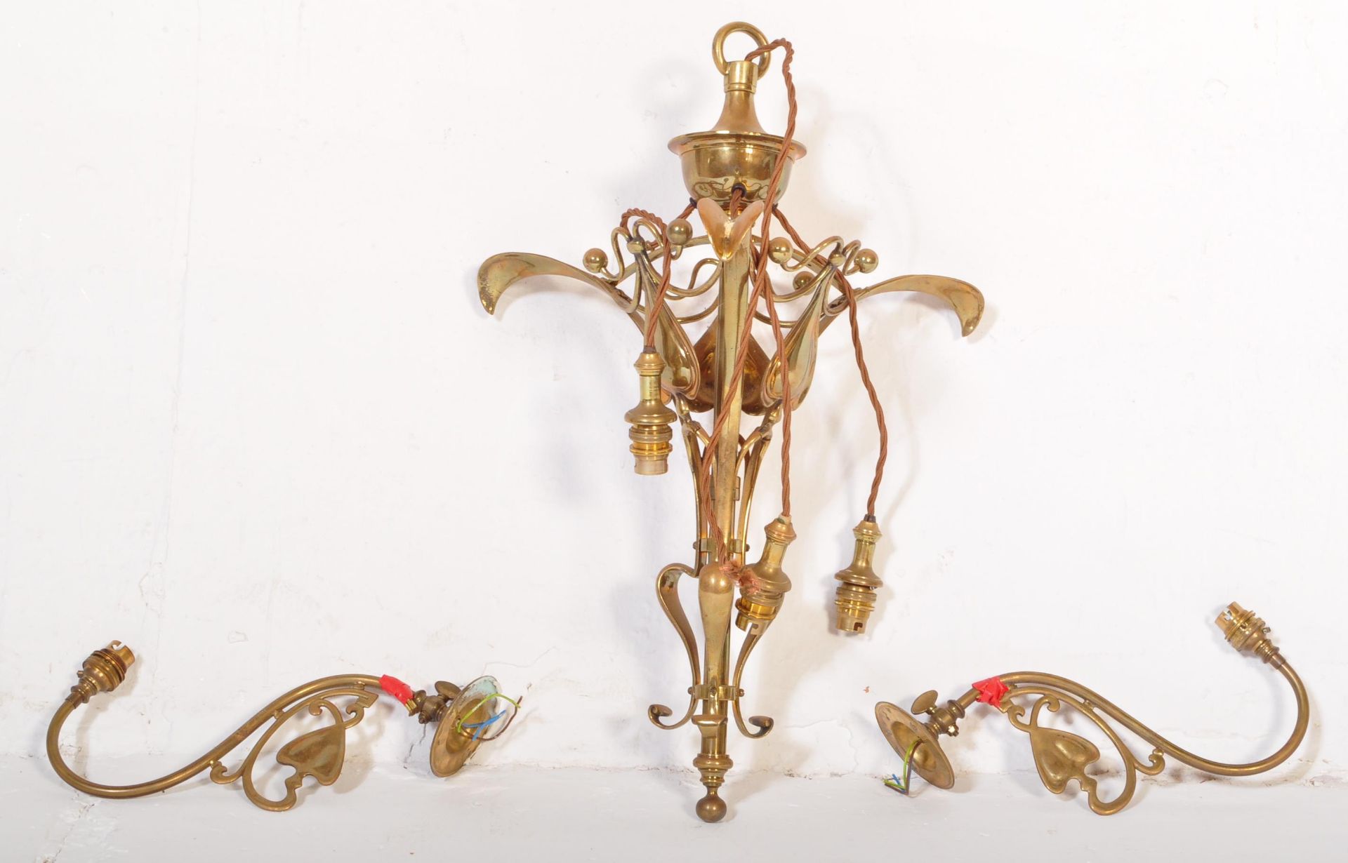 ART NOUVEAU BRASS CEILING LIGHTS & WALL MOUNTS