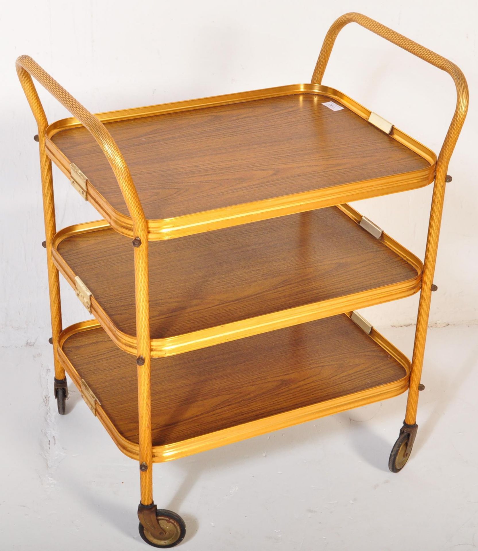 VINTAGE MID CENTURY FORMICA DRINKS SERVING HOSTESS TROLLEY - Image 2 of 5