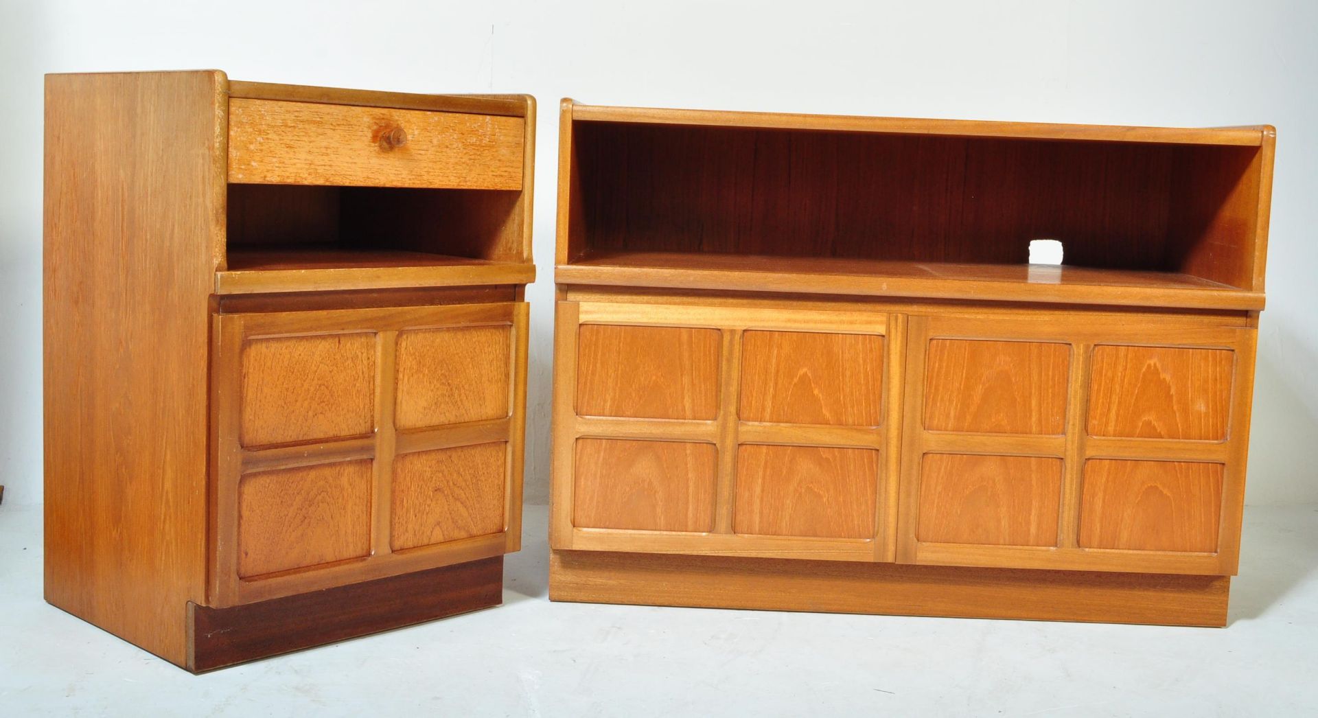 NATHAN FURNITURE - SQUARES RANGE - MID CENTURY BEDISDE & CABINET