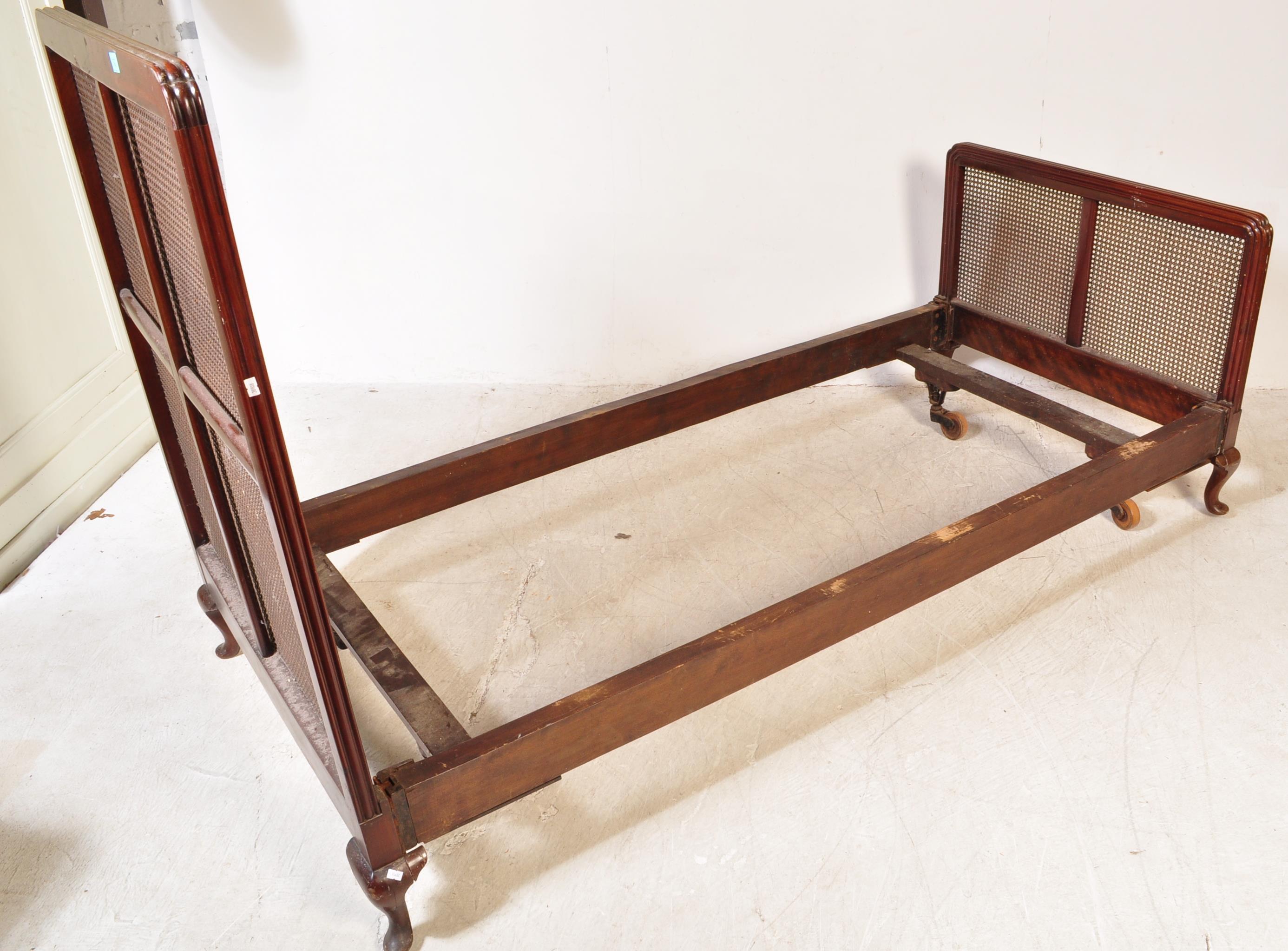 EARLY 20TH CENTURY BERGERE MAHOGANY SINGLE BED FRAME