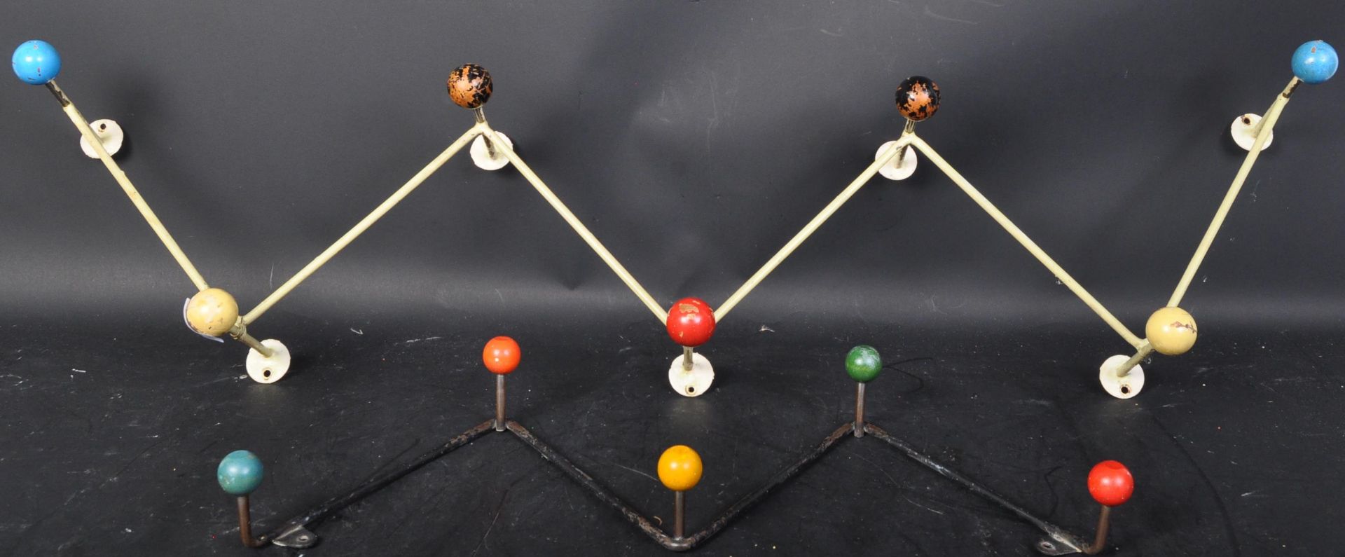 TWO MID CENTURY RETRO ATOMIC COAT RACKS