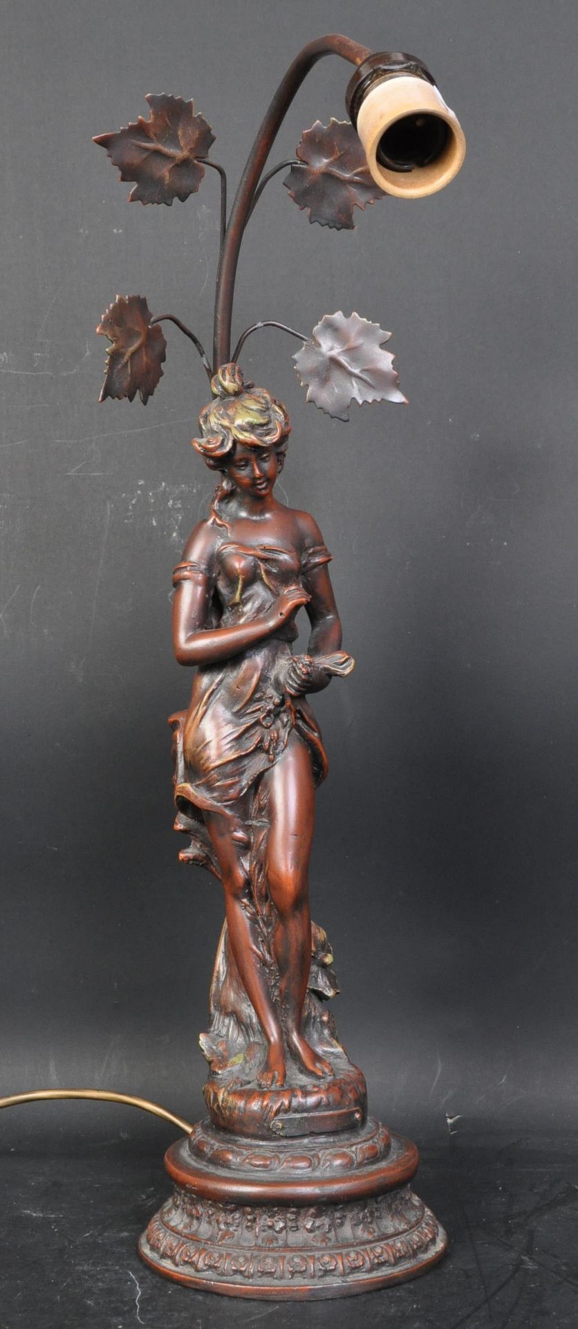 20TH CENTURY ART NOUVEAU BRONZE RESIN CAST LAMP LIGHT