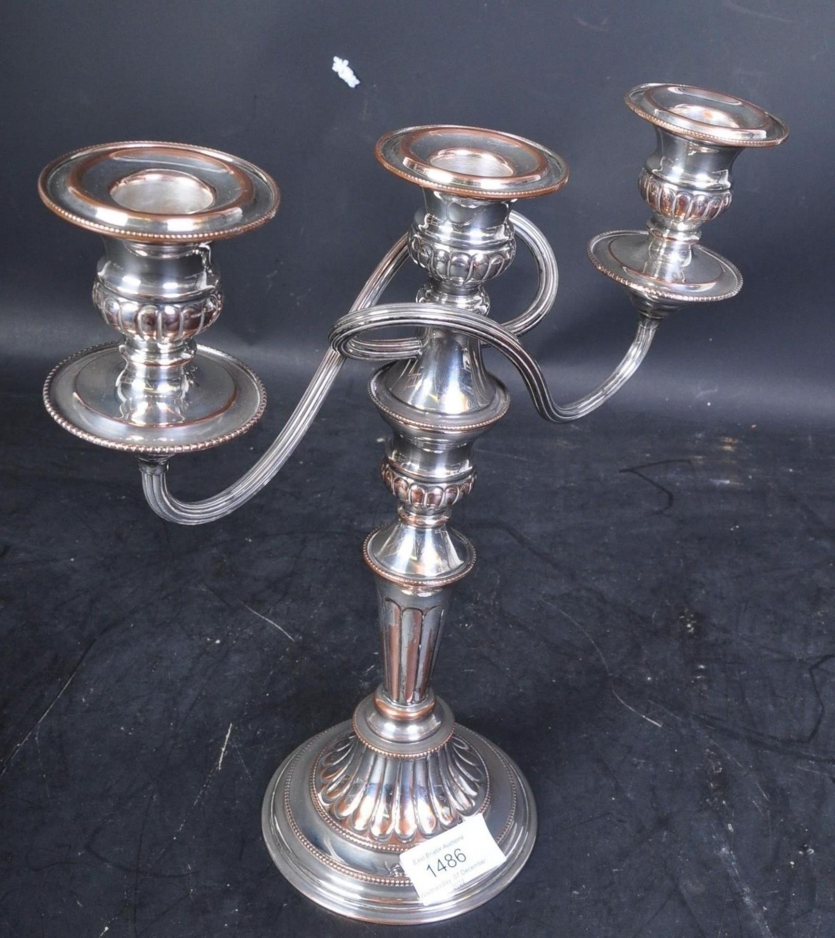 VINTAGE 20TH CENTURY SILVER ON COPPER CANDELABRA - Image 2 of 4