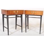 BRITISH MODERN DESIGN - PAIR OF RETRO TEAK BEDSIDE TABLES