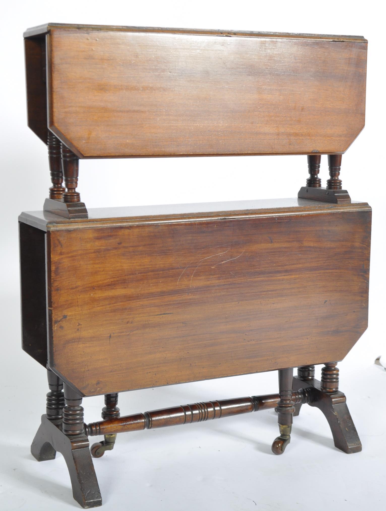 EDWARDIAN MAHOGANY DOUBLE DROP LEAF SUTHERLAND TABLE