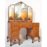 QUEEN ANNE BURR WALNUT DRESSING TABLE CHEST