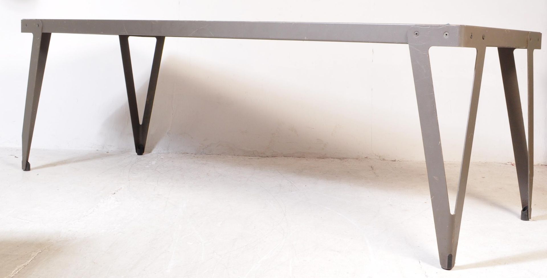 LARGE INDUSTRIAL STYLE METAL DINING TABLE