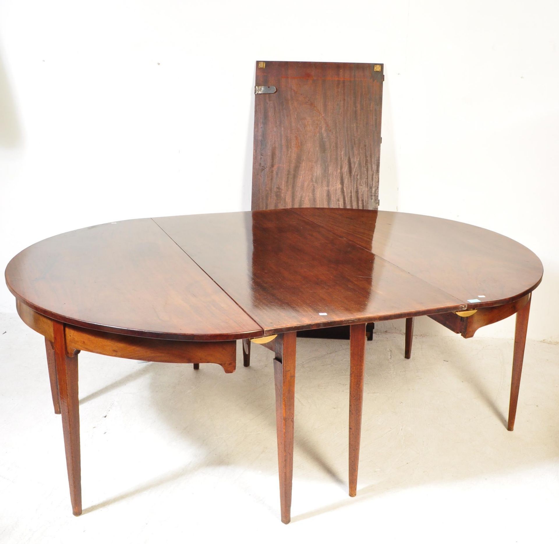 19TH CENTURY GEORGE III D END EXTENDING DINING TABLE