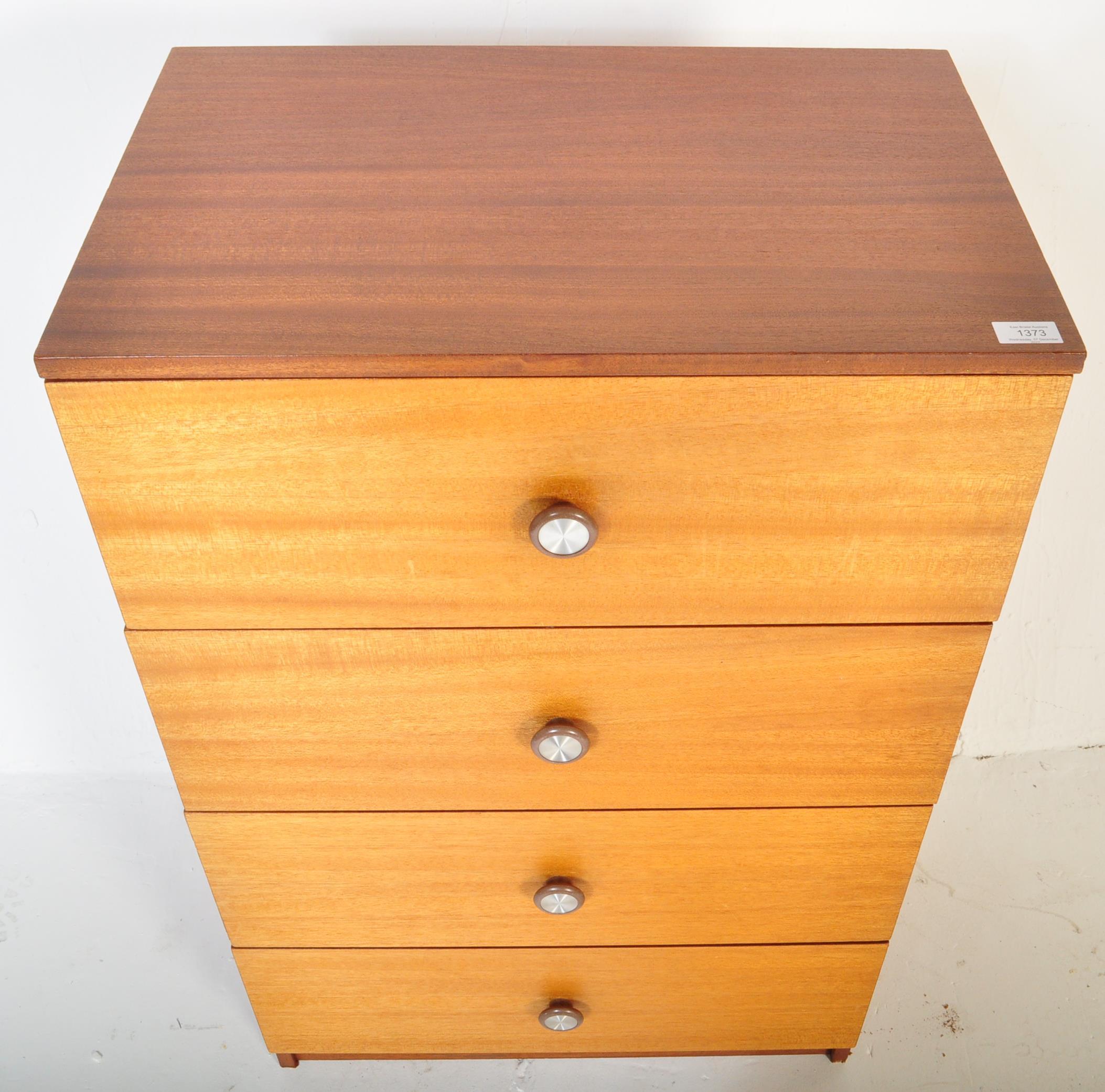 BRITISH MODERN DESIGN -MID CENTURY PEDESTAL TEAK CHEST - Image 4 of 4