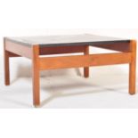 RETRO VINTAGE FAUX MARBLE & TEAK COFFEE TABLE