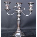 VINTAGE 20TH CENTURY SILVER ON COPPER CANDELABRA