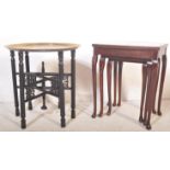 MID 20TH CENTURY MAHOGANY NEST OF TABLES TOGETHER WITH OTHER