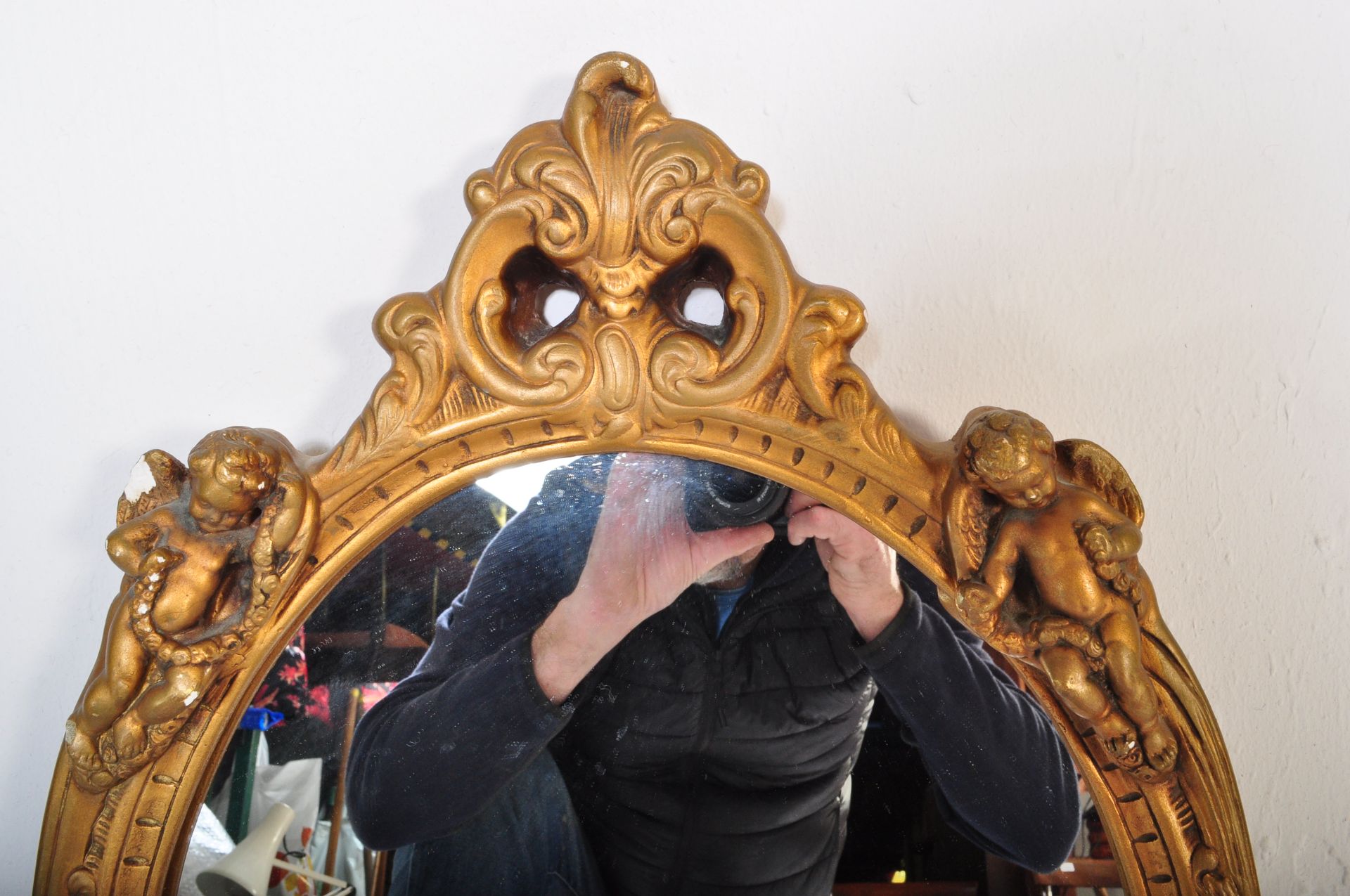 TWO VINTAGE MID 20TH CENTURY GILT FRAMED WALL MIRRORS - Image 5 of 5