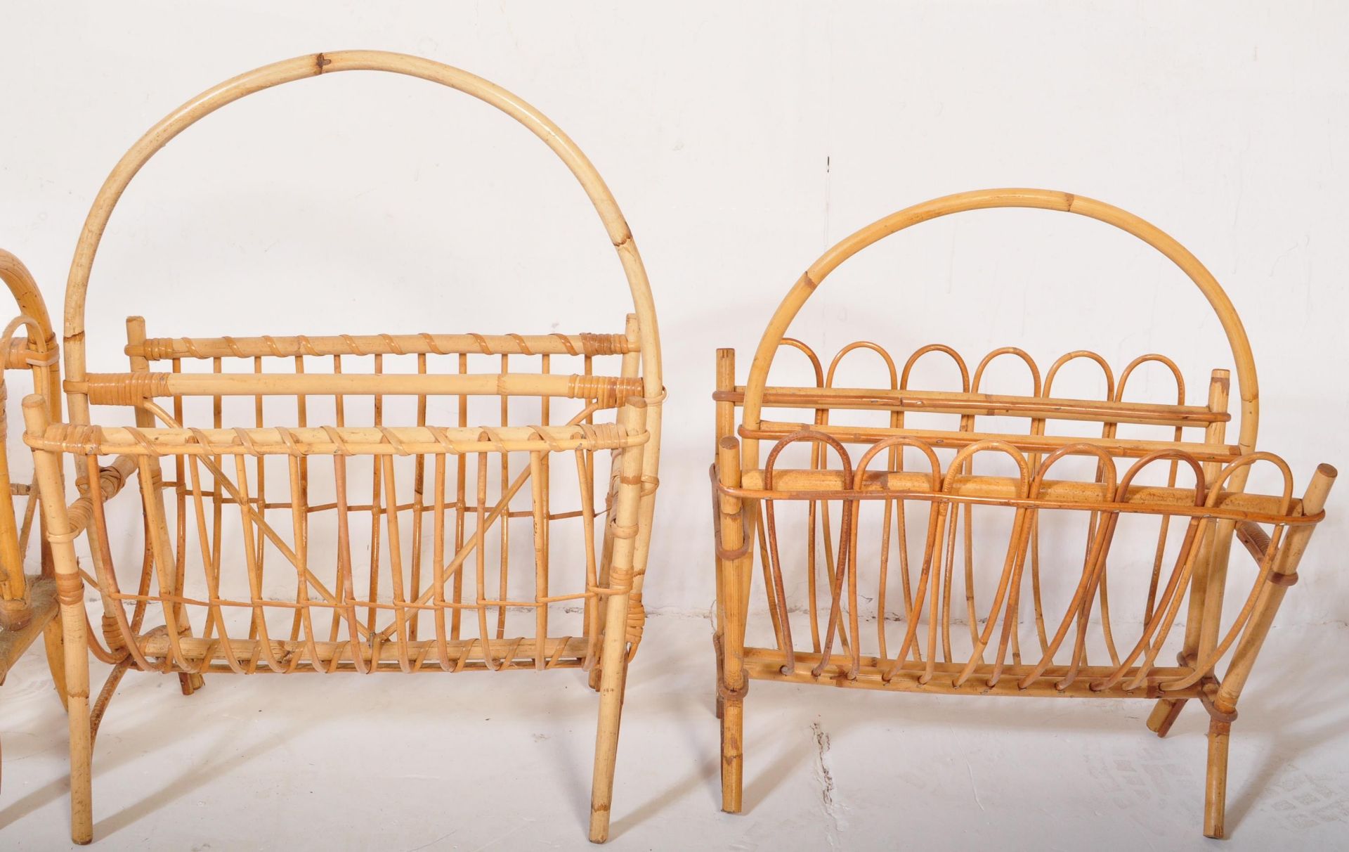 ASSORTMENT OF 1970S BAMBOO - SIDE TABLE - MAGAZINE RACK - Image 5 of 5