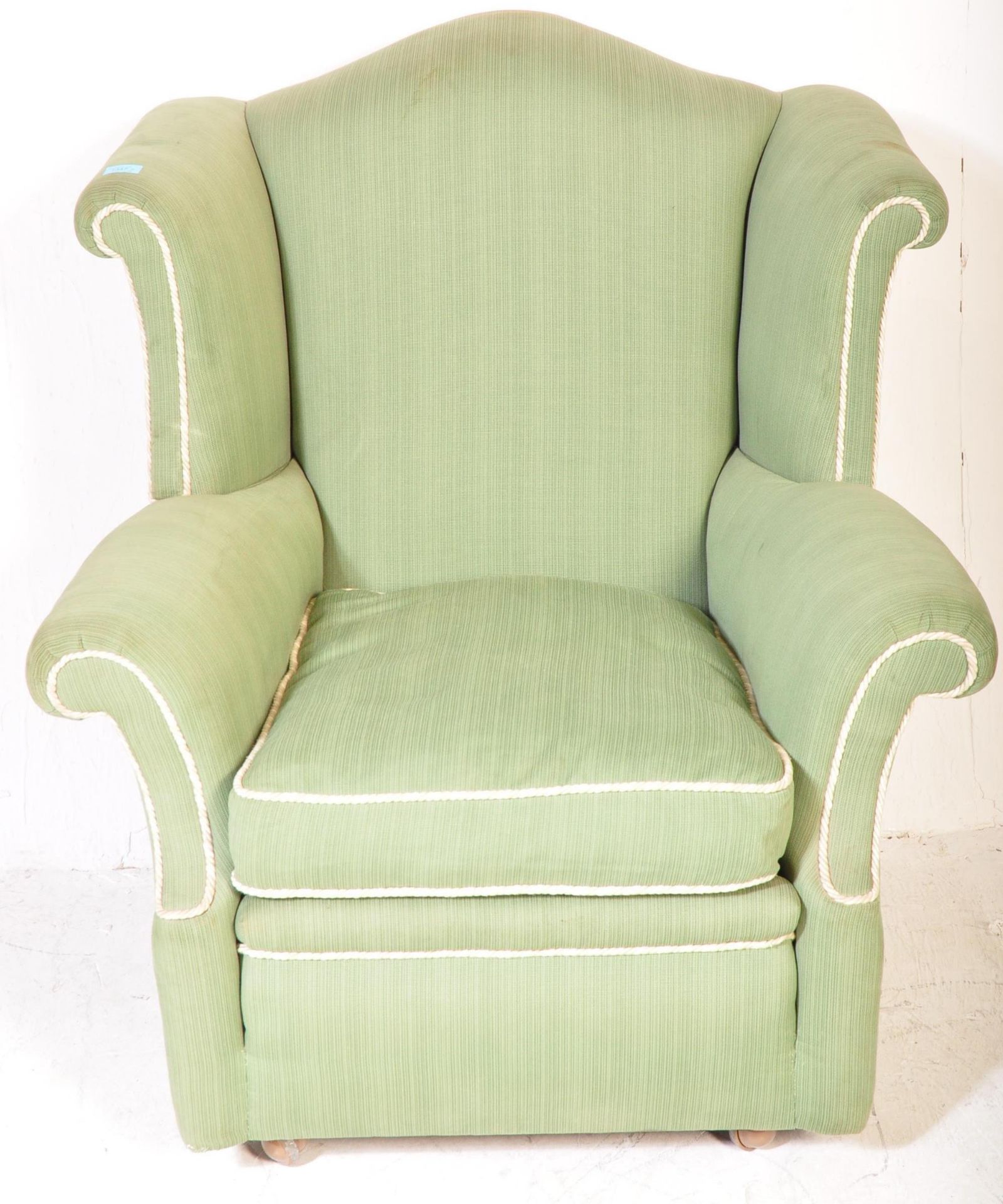 RETRO MID 20TH CENTURY UPHOLSTERED WINGBACK ARMCHAIR - Image 3 of 7