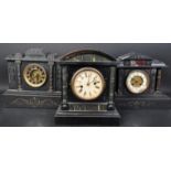 TWO VICTORIAN SLATE MANTEL CLOCK & HAC MANTEL CLOCK