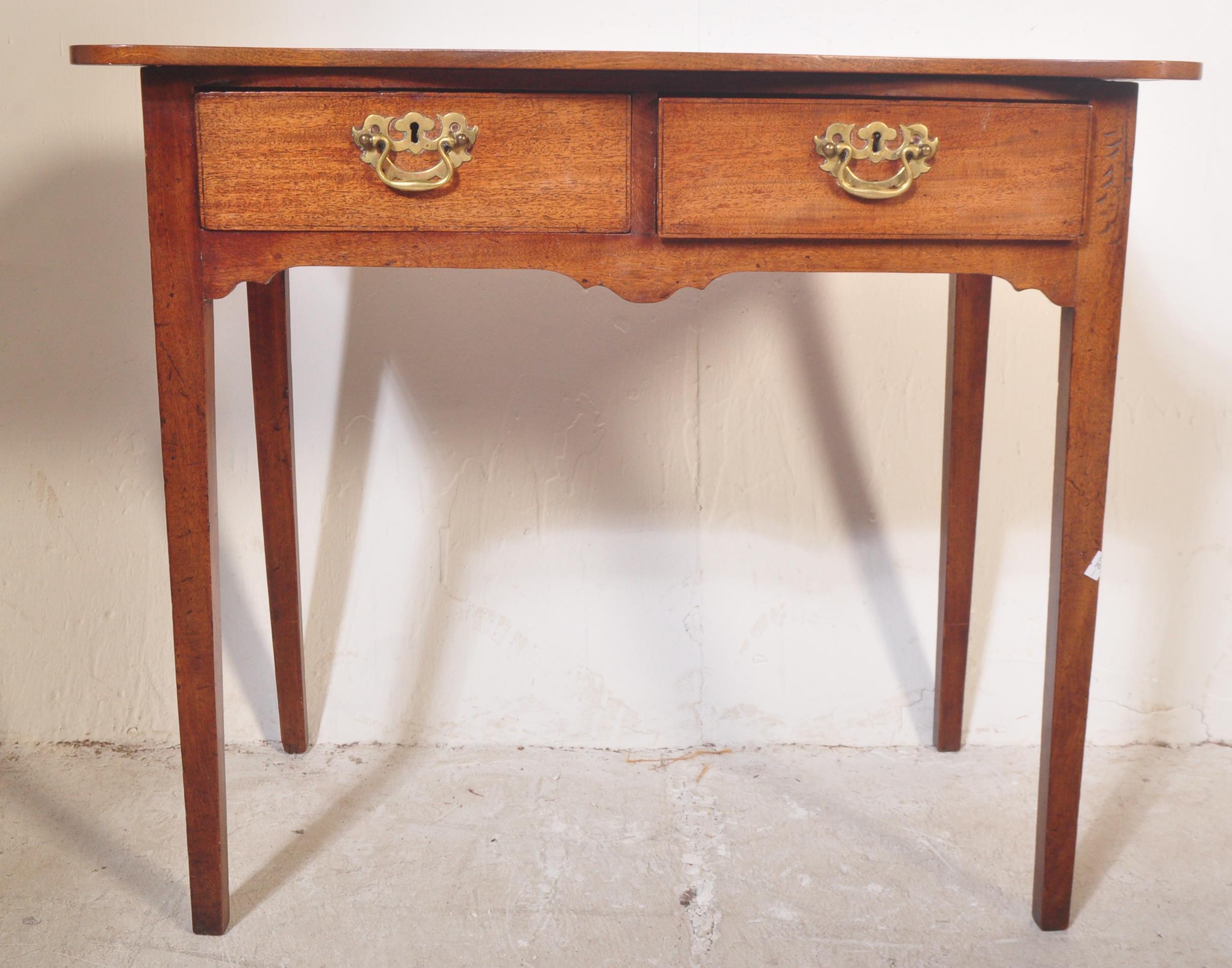 19TH CENTURY GEORGE III SERPENTINE MAHOGANY WRITING TABLE - Image 3 of 6