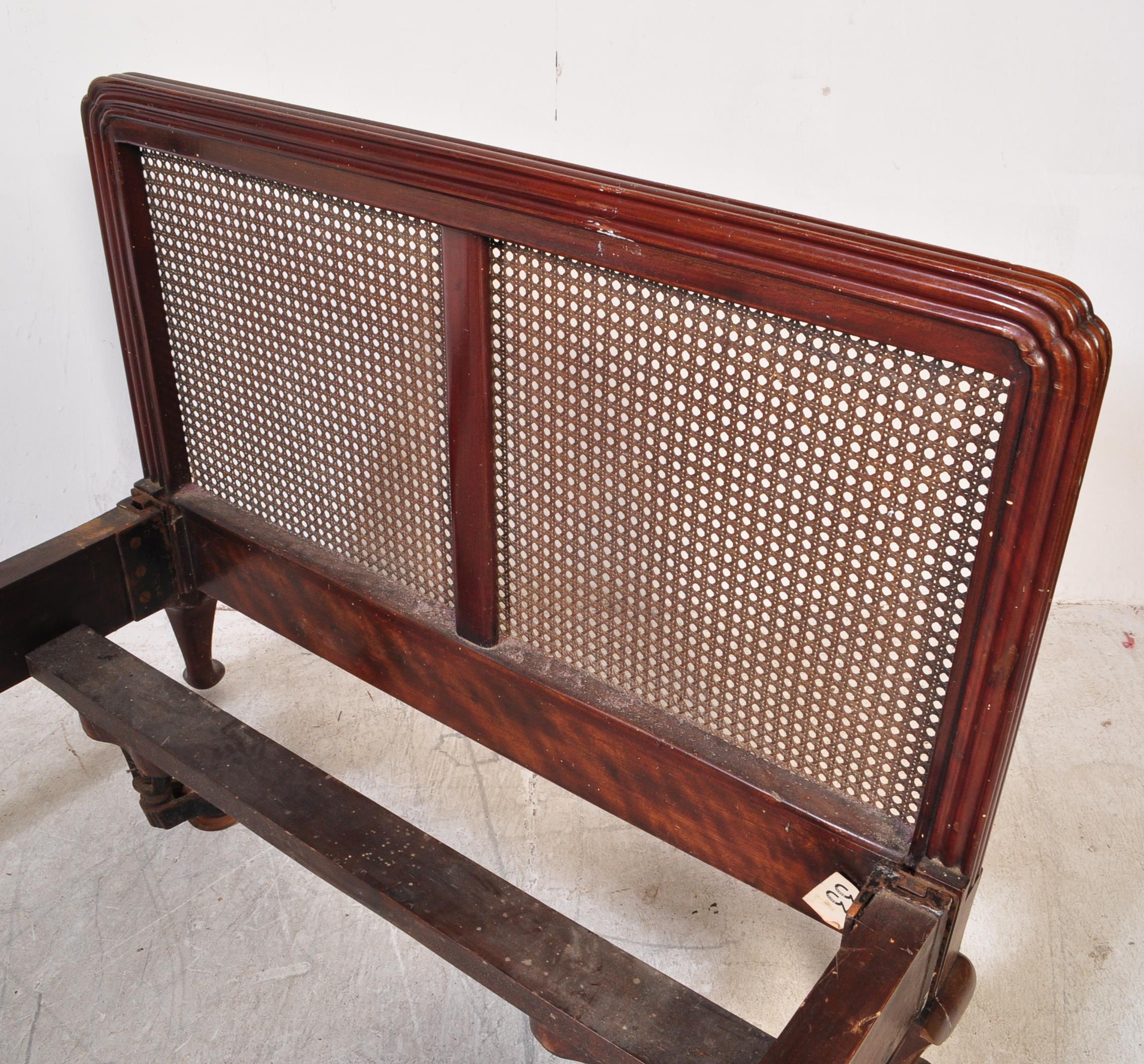 EARLY 20TH CENTURY BERGERE MAHOGANY SINGLE BED FRAME - Image 4 of 5