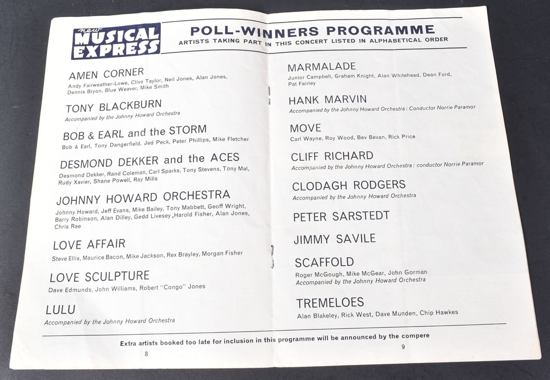 NME POLL-WINNERS ALL-STAR CONCERT 1968 - SIGNED PROGRAMME - Image 2 of 5