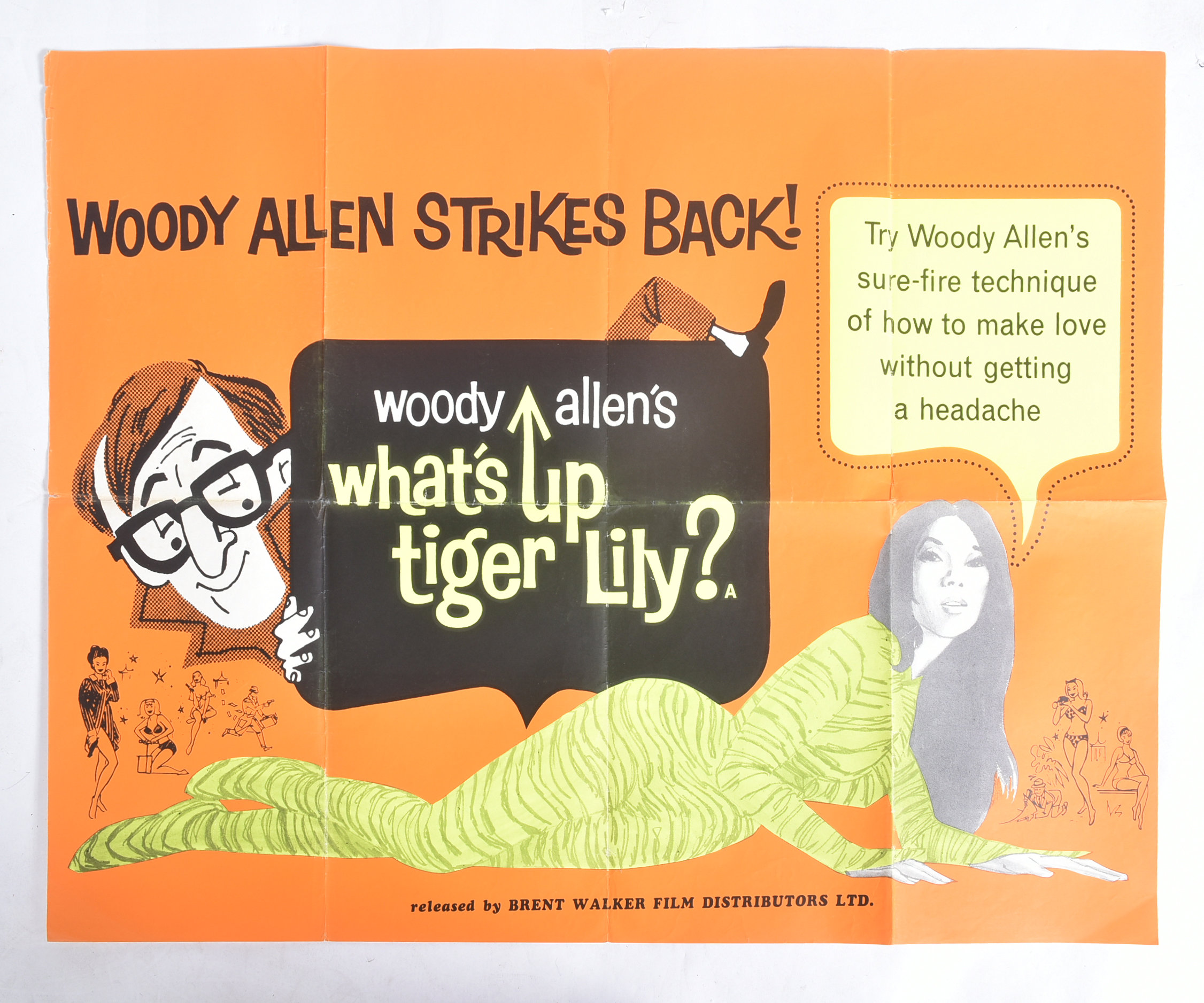 WHAT'S UP, TIGER LILY? (1966) - WOODY ALLEN - QUAD CINEMA POSTER