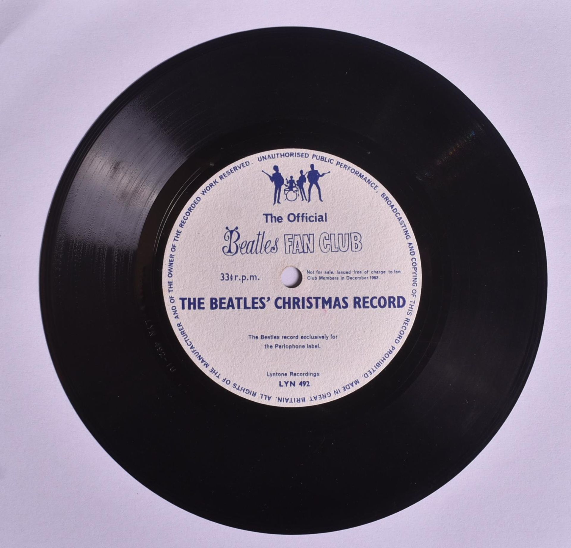 THE BEATLES - ORIGINAL 1963 OFFICIAL FAN CLUB FLEXI DISC RECORD - Image 2 of 4