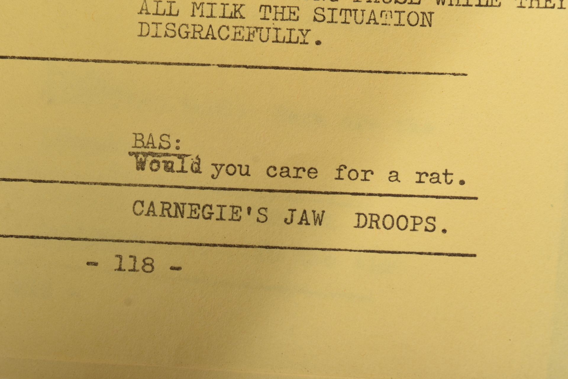 FAWLTY TOWERS - BASIL THE RAT - ORIGINAL BBC CAMERA SCRIPT - Image 11 of 12