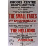 MUSIC POSTER - THE SMALL FACES / HELLIONS / ZOMBIES