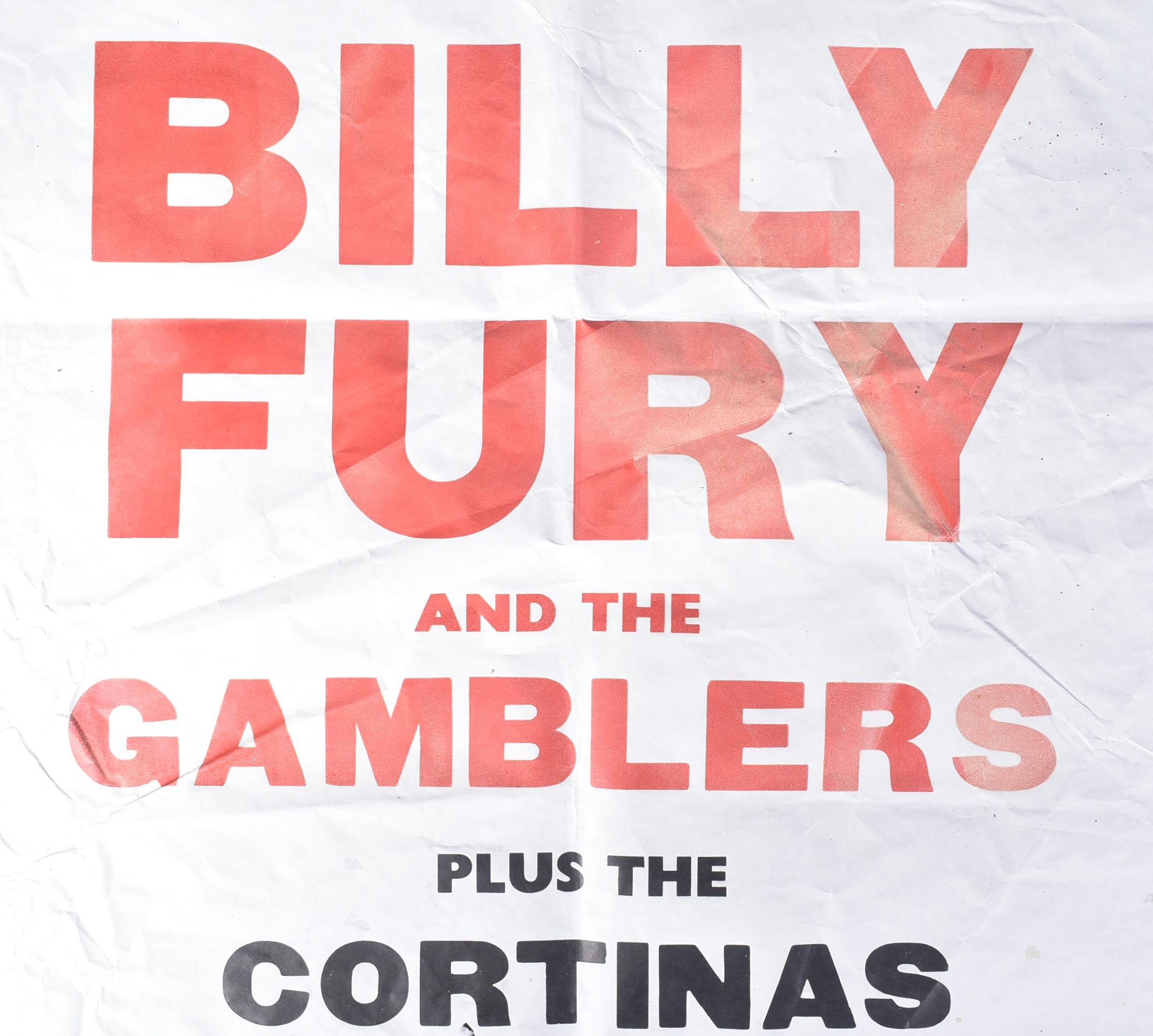 MUSIC POSTER - BILLY FURY & THE GAMBLERS - 1966 - Image 3 of 5