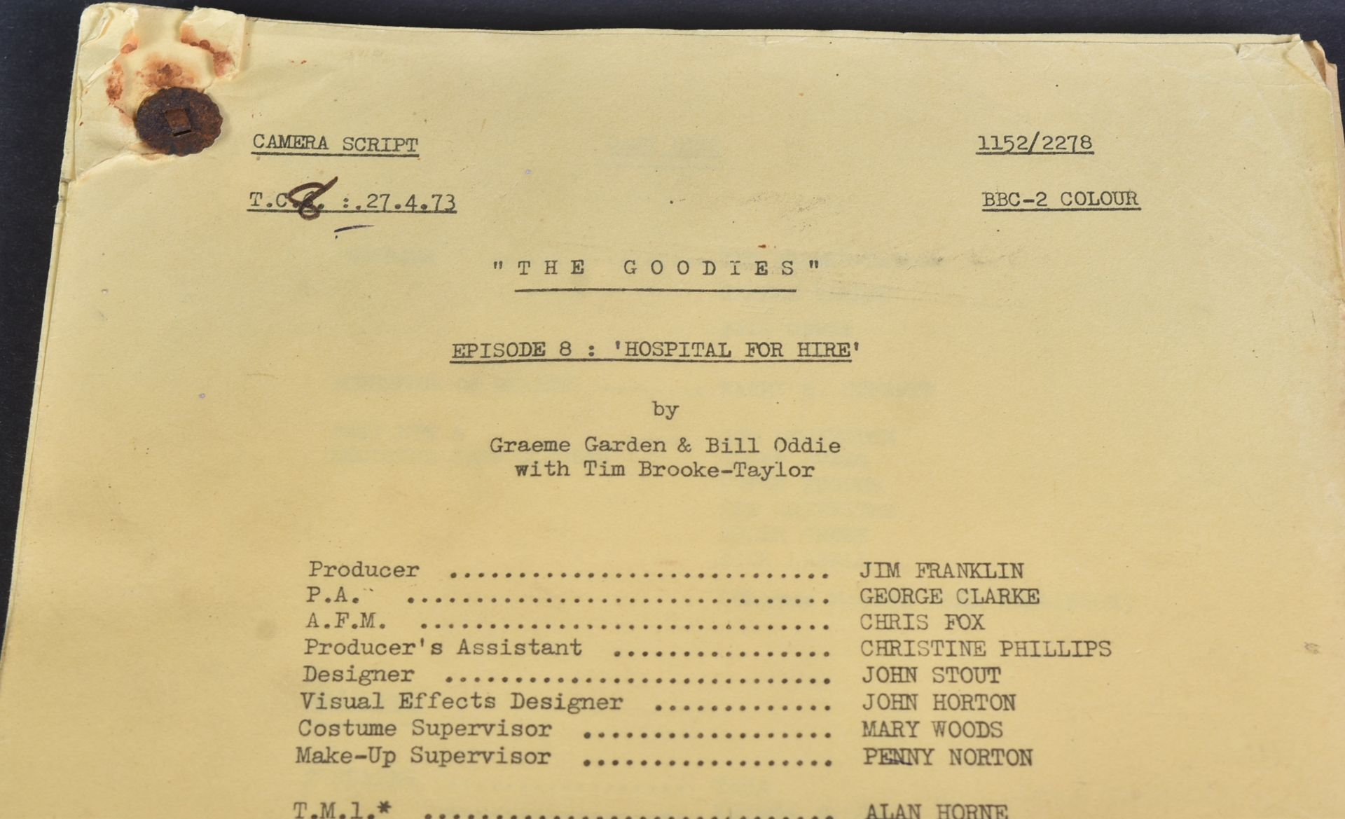 THE GOODIES (BBC 1970-1982) – ORIGINAL CAMERA SCRIPT - Image 2 of 8