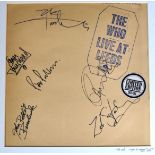 THE WHO - FULL BAND AUTOGRAPHED LIVE AT LEEDS LP COVER