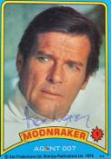 JAMES BOND - ROGER MOORE (D.2017) - SIGNED TRADING CARD - AFTAL