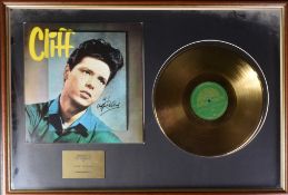 CLIFF RICHARD - PRESENTATION GOLD LP RECORD & AUTOGRAPH