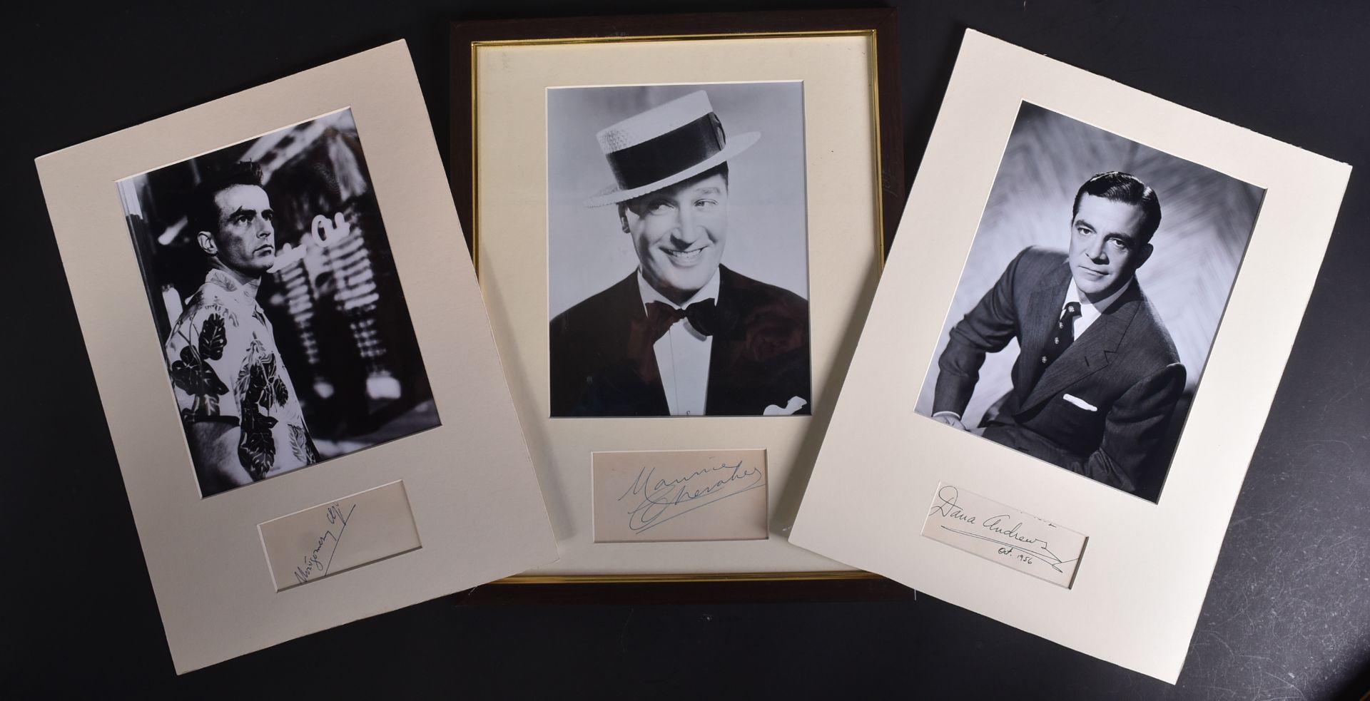 AUTOGRAPHS - CLASSIC HOLLYWOOD - MAURICE CHEVALIER, DANA ANDREWS ETC