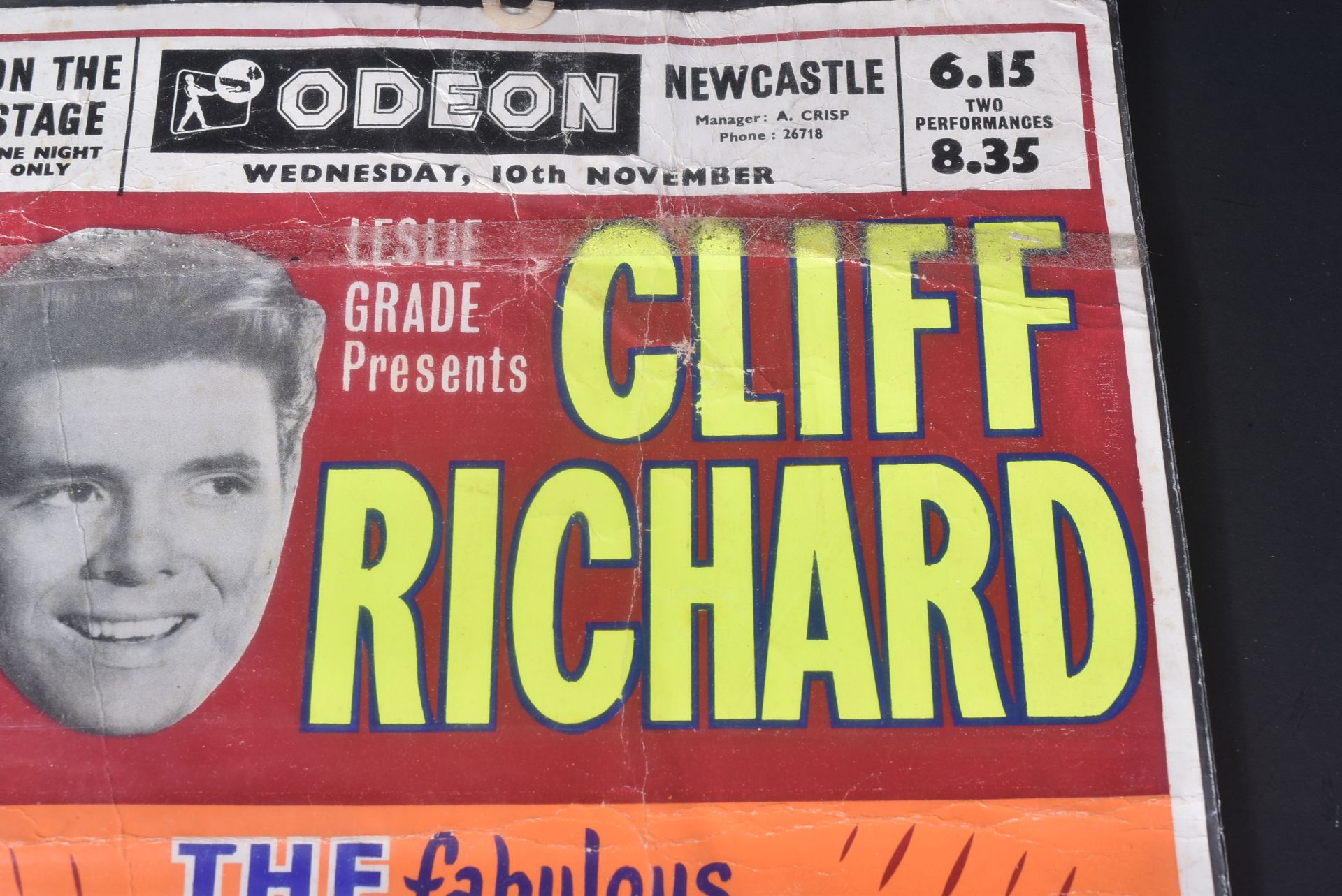 CLIFF RICHARD & THE SHADOWS - ORIGINAL 1960S SHOWCARD - Image 2 of 3