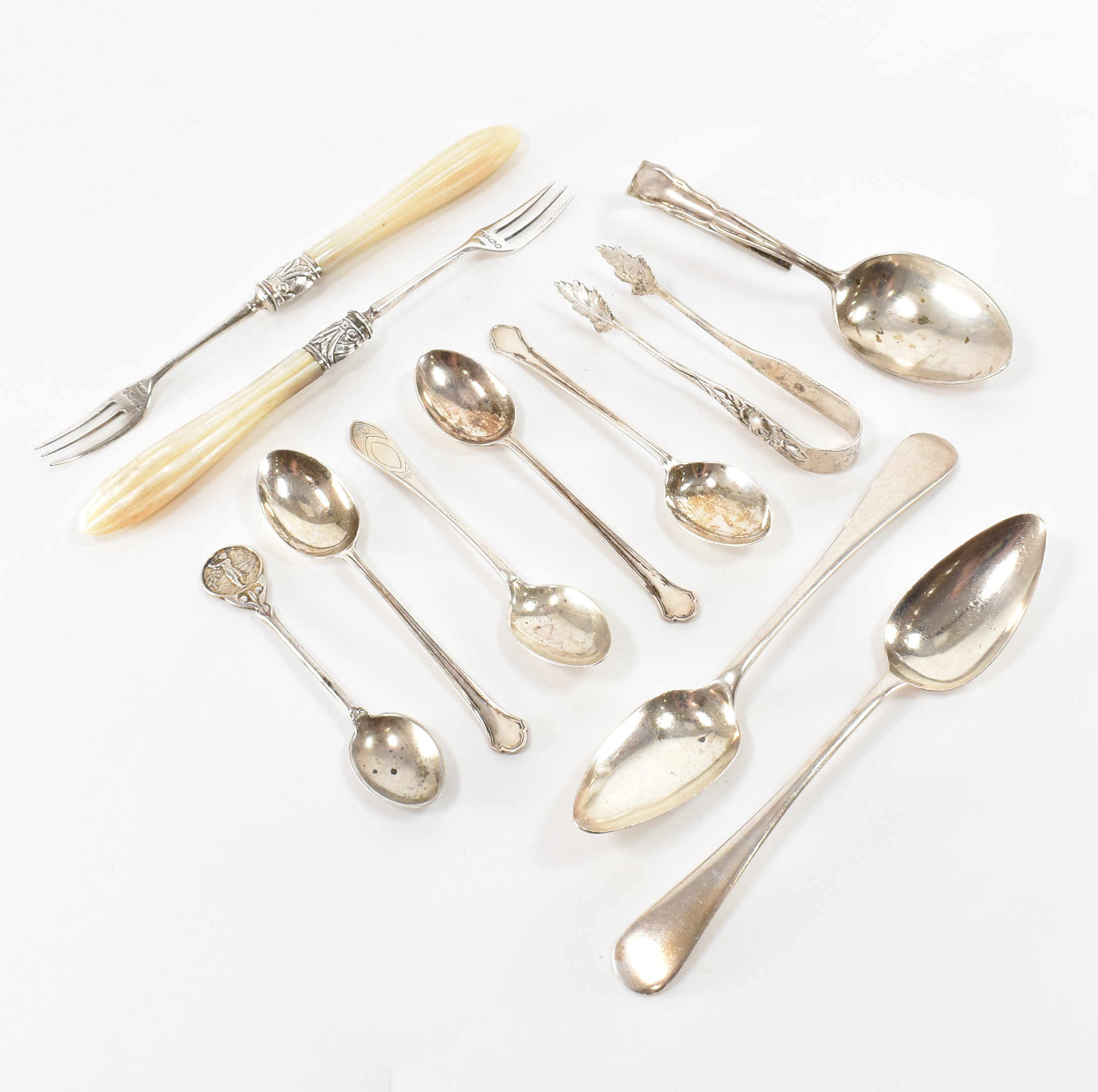 COLLECTION OF SILVER HALLMARKED FLAT WARE