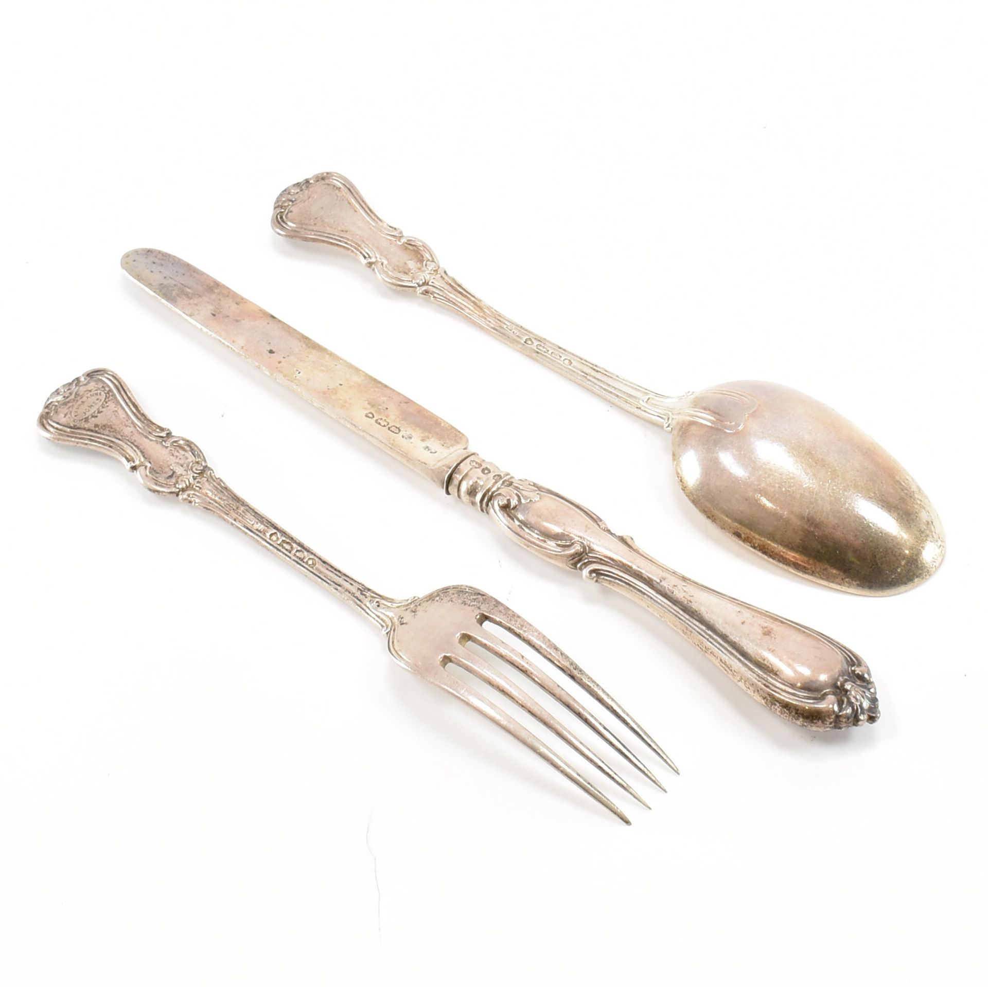 HALLMARKED CASED VICTORIAN CUTLERY SET 1850 - Image 4 of 6