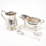COLLECTION OF HALLMARKED ANTIQUE & LATER SILVER ITEMS