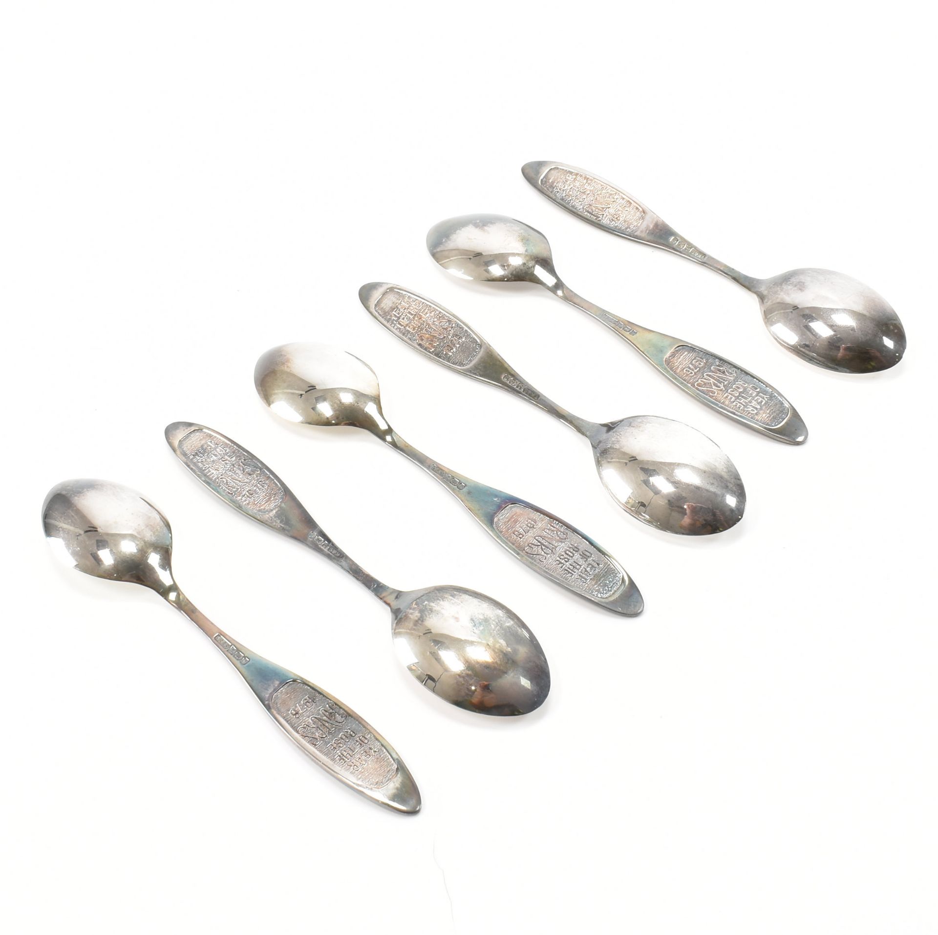HALLMARKED 'YEAR OF THE ROSE' ENAMEL DECORATED TEASPOONS - Image 4 of 5