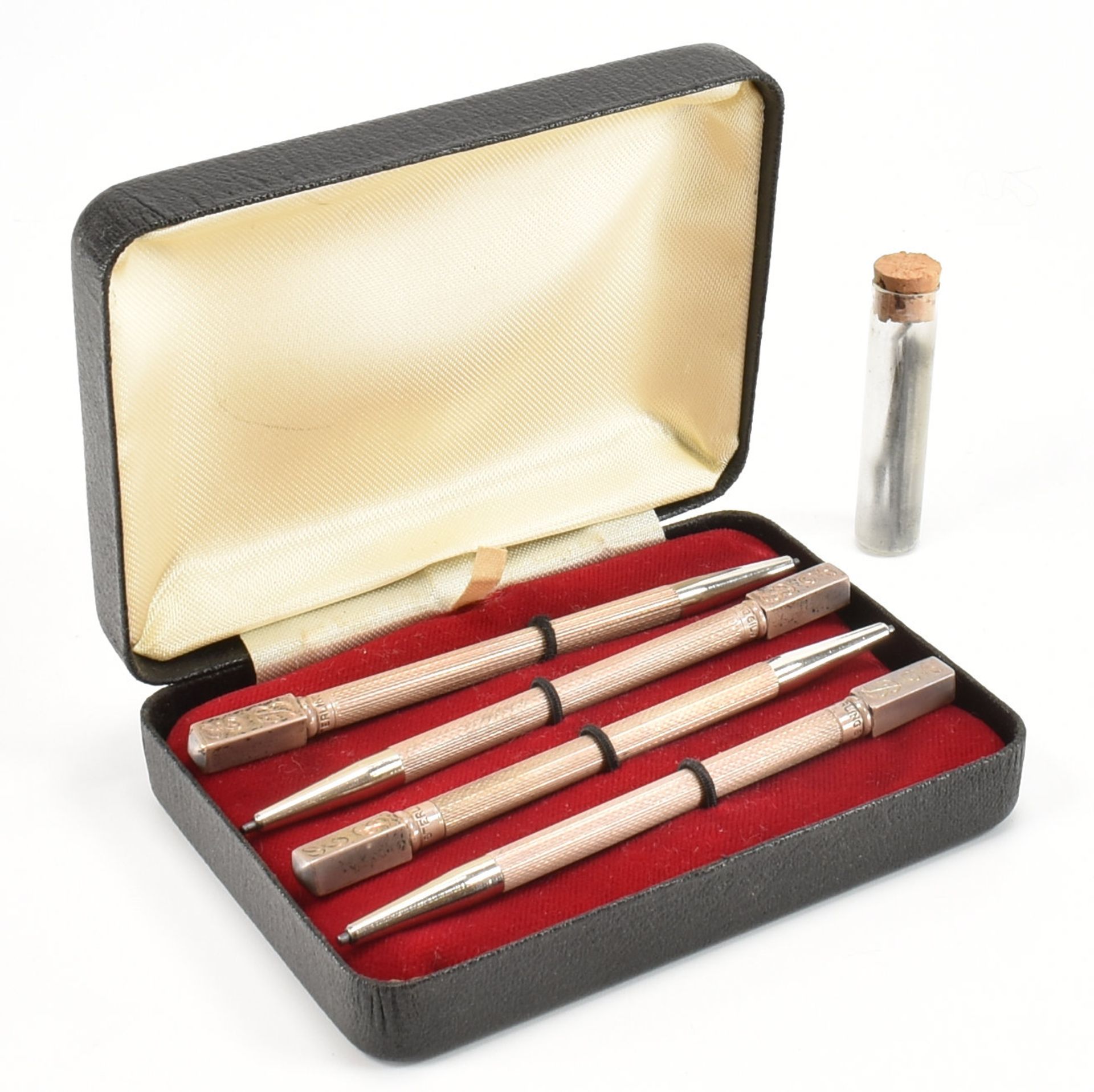 CASED STERLING SILVER PROPELLING PENCIL SET