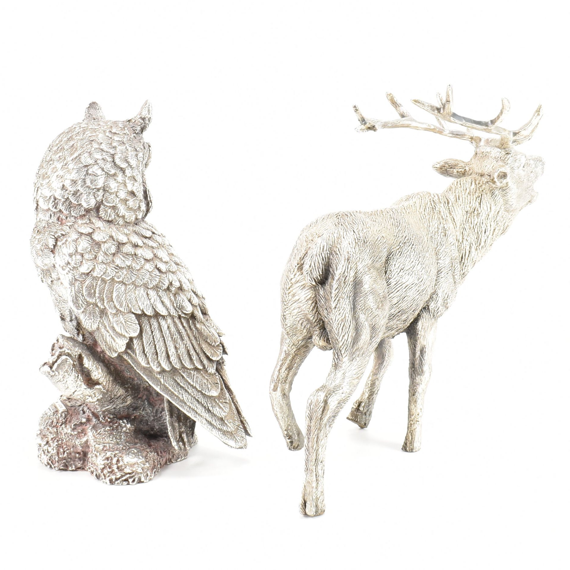 HALLMARKED SILVER COUNTRY ARTISTS OWL & A STAG - Image 2 of 4