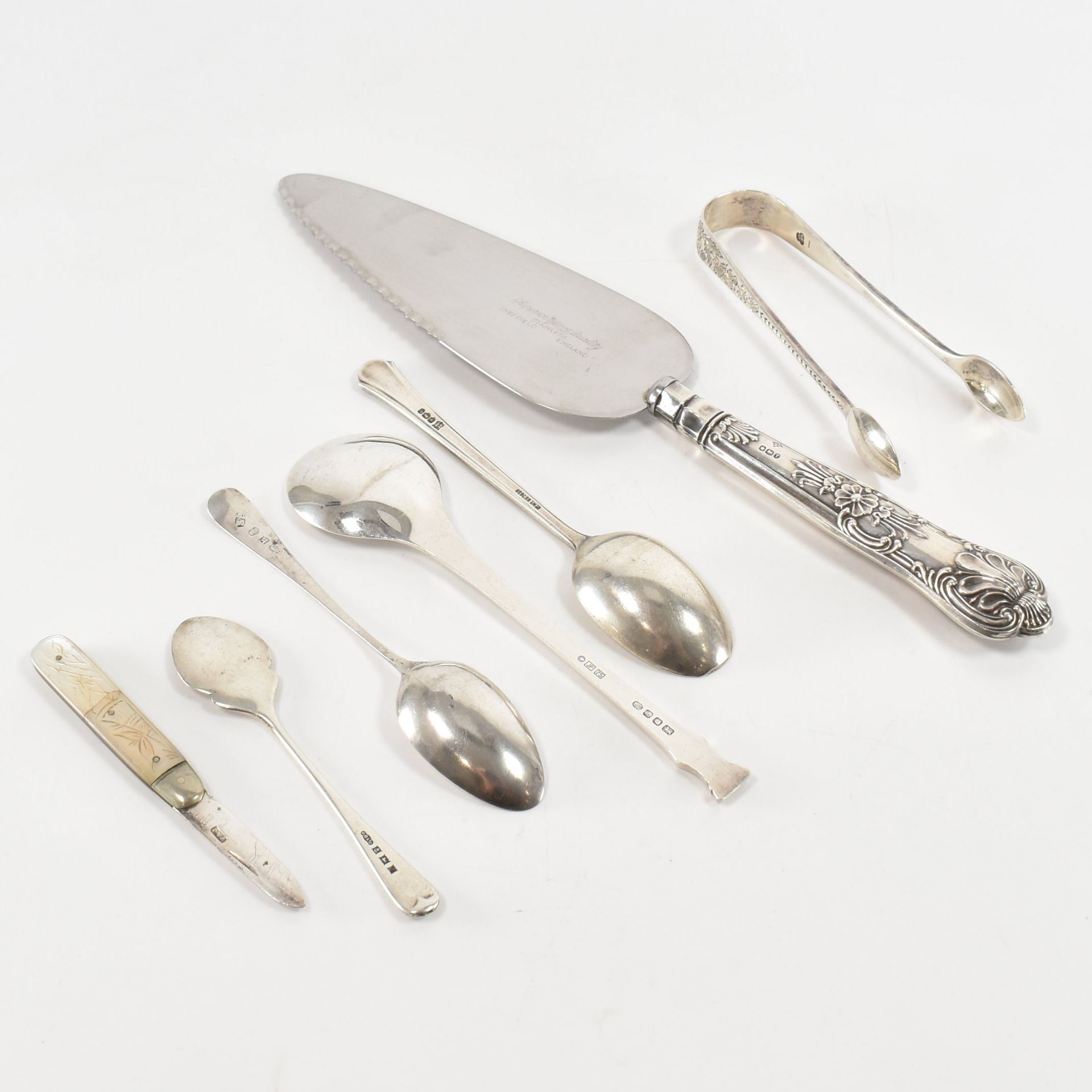 GROUP OF HALLMARKED SILVER TABLE WARE - Image 5 of 10