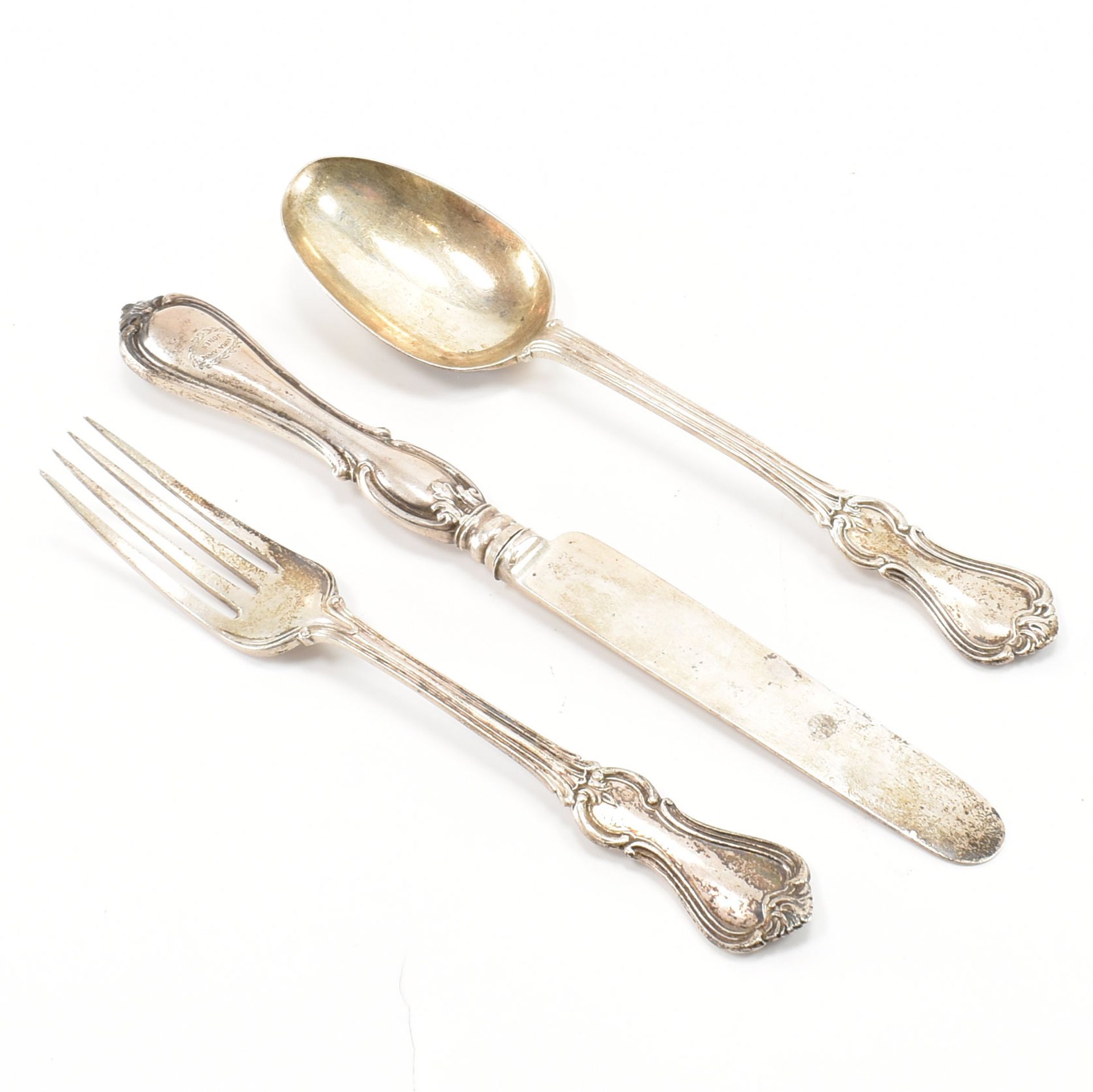 HALLMARKED CASED VICTORIAN CUTLERY SET 1850 - Image 3 of 6