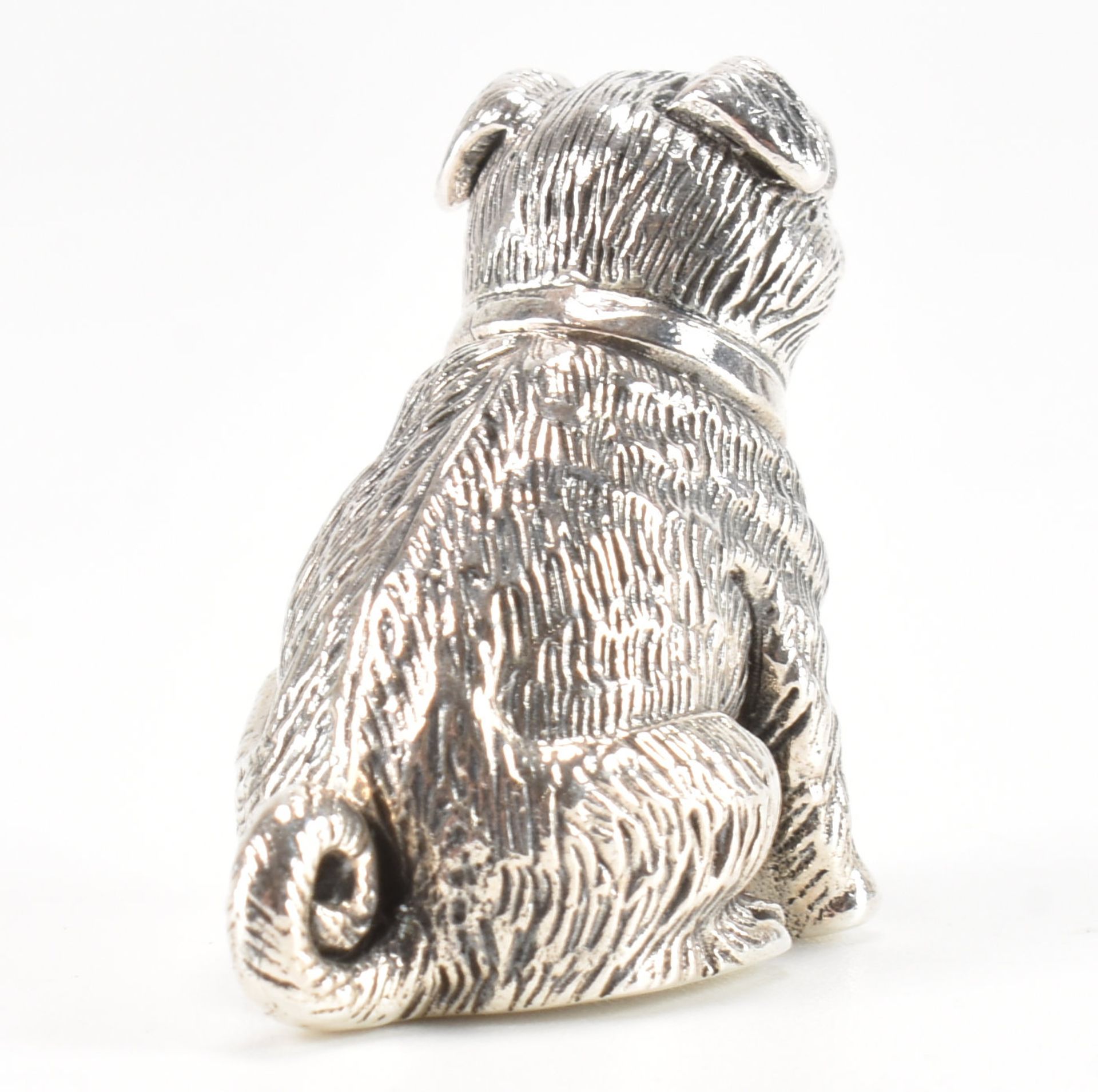 STERLING SILVER DOG FIGURINE DEPICTING A PUG - Image 2 of 3