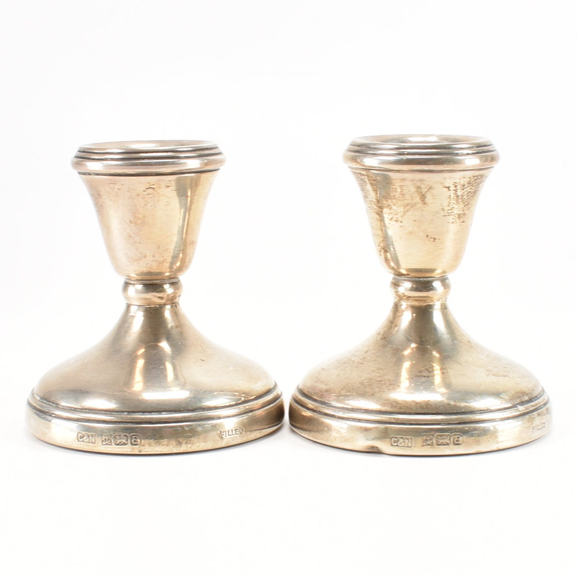 PAIR OF HALLMARKED SILVER CANDLE STICKS - Image 2 of 5