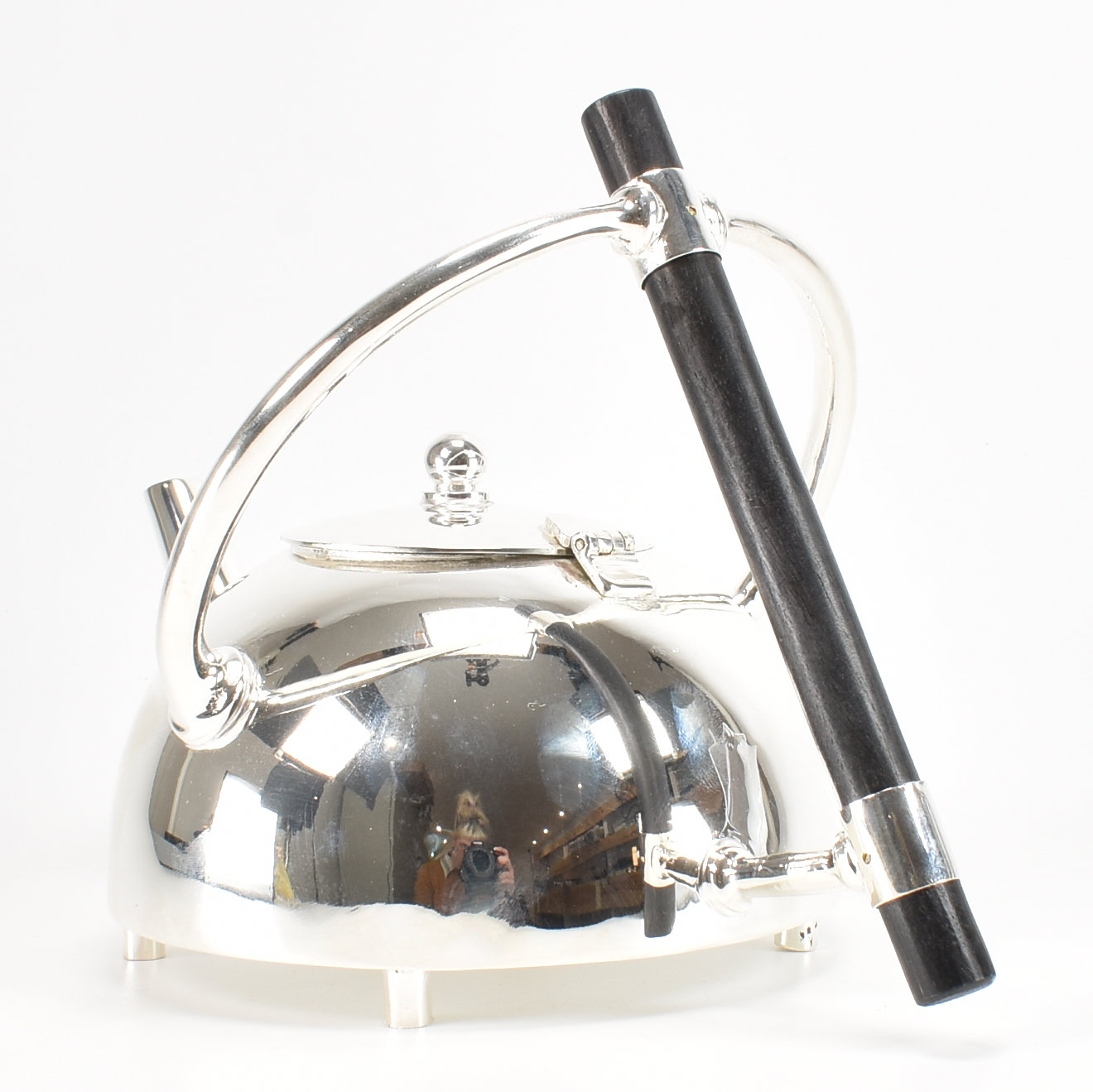 SILVER PLATED CHRISTOPHER DRESSER STYLE TEA POT - Image 3 of 4