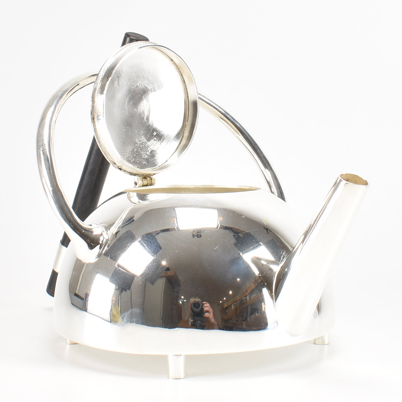 SILVER PLATED CHRISTOPHER DRESSER STYLE TEA POT - Image 2 of 4